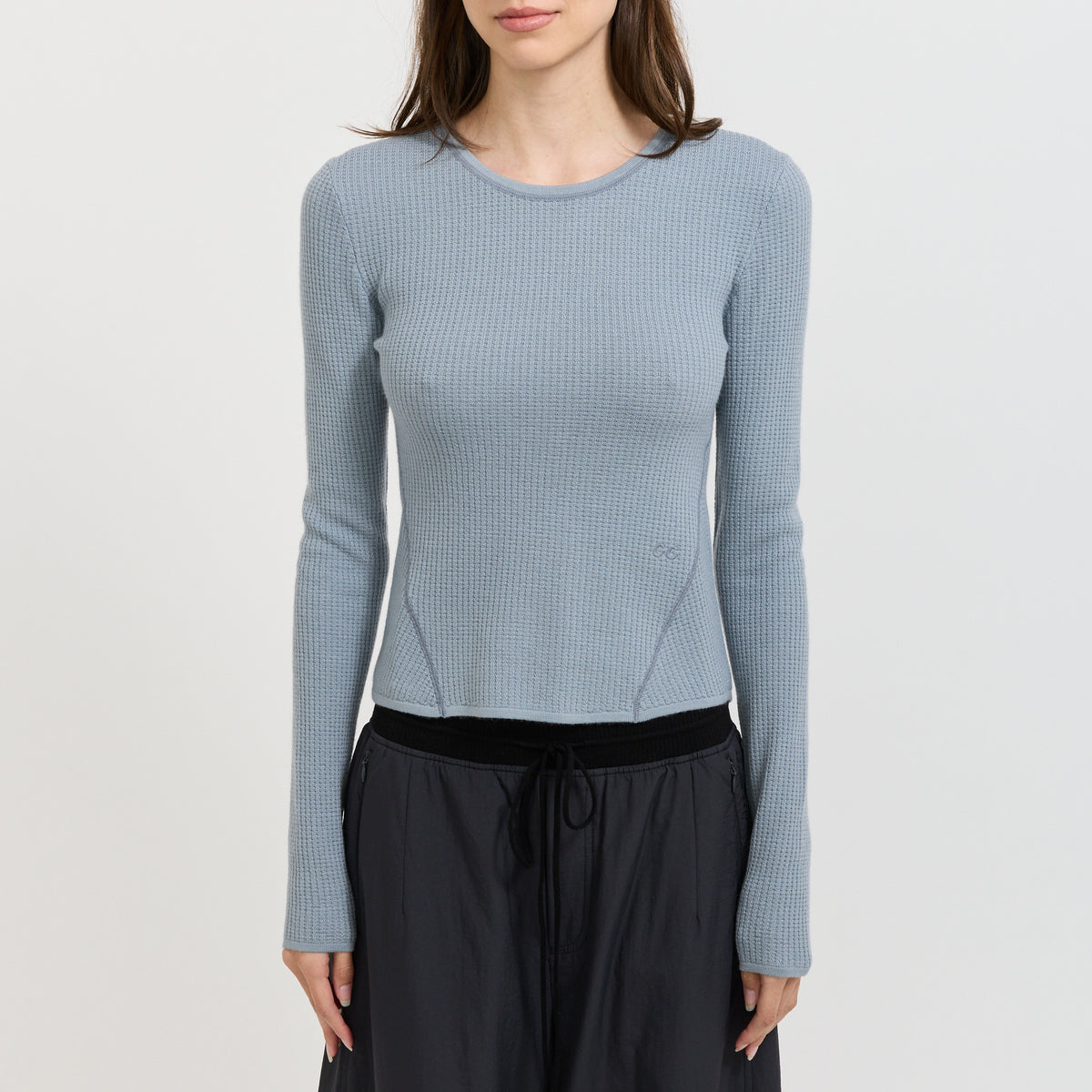 Rhythm Wool Waffle Fitted Tee Blue