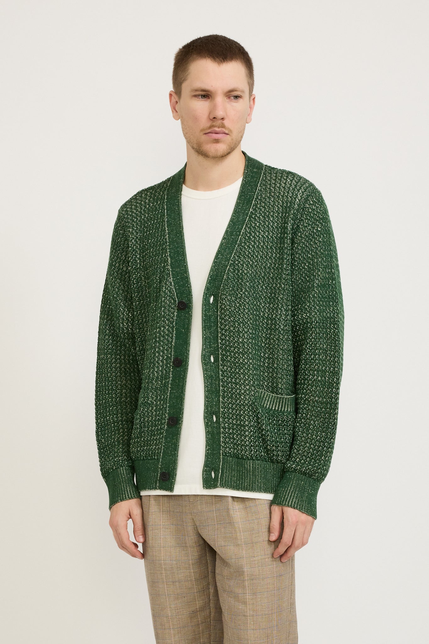 Marled Cardigan Green