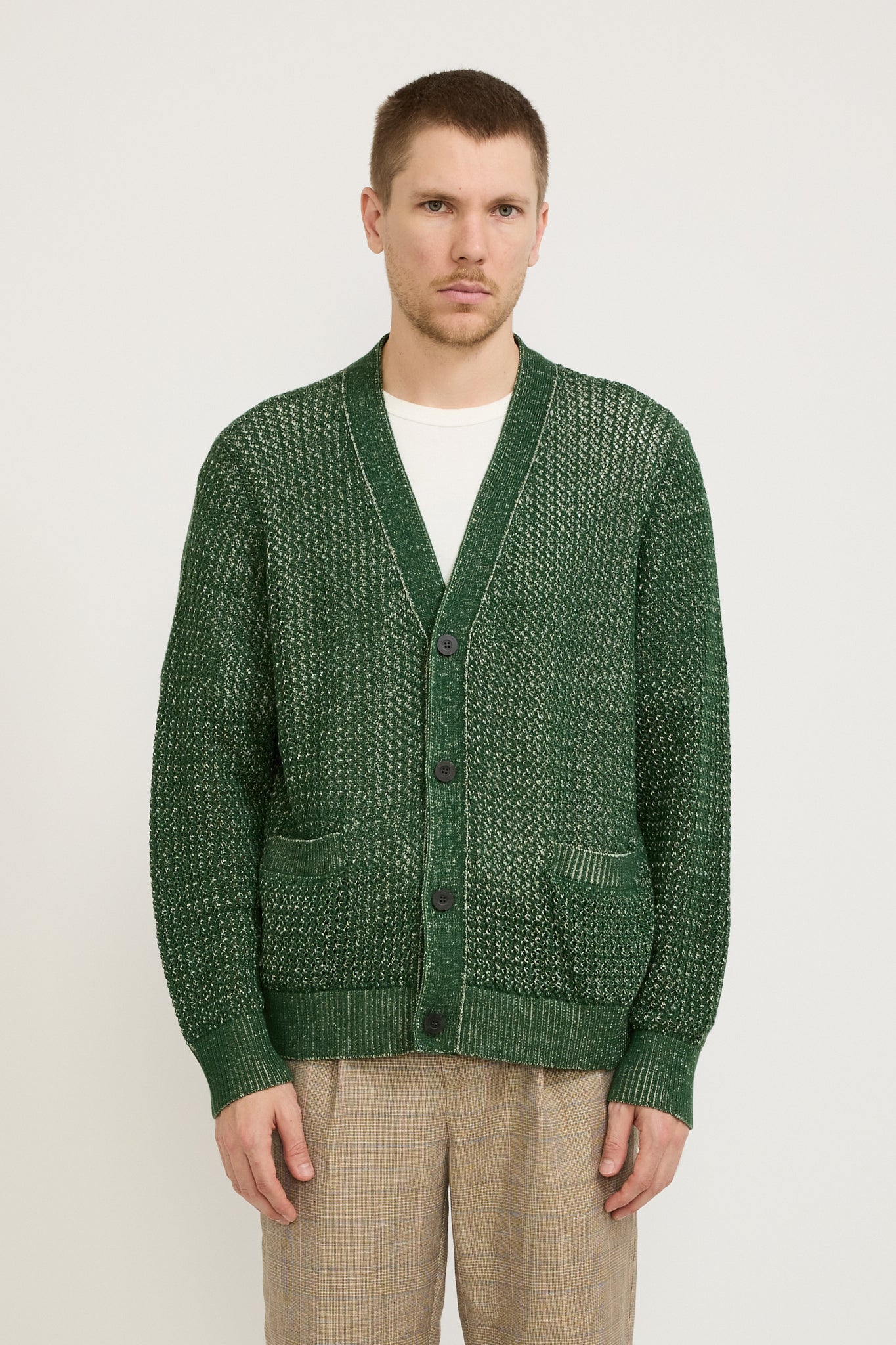 Marled Cardigan Green