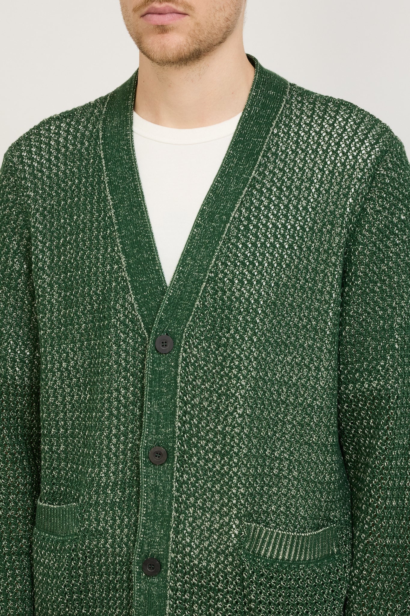 Marled Cardigan Green