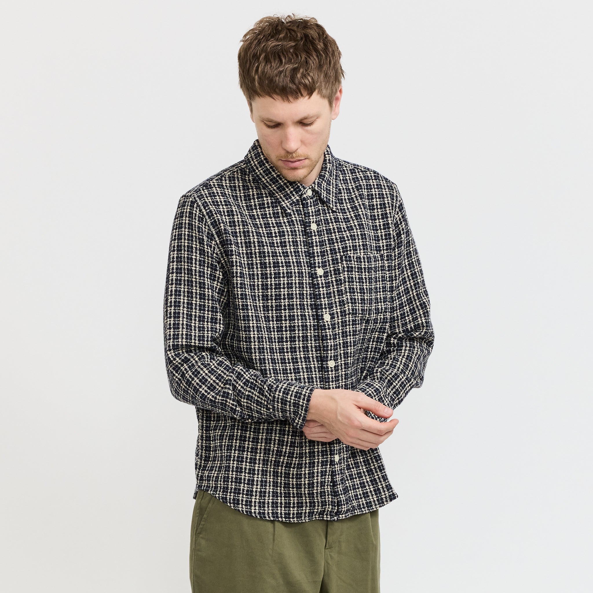 Corridor NYC | Reverse Tweed Snow Check Blue | Maplestore
