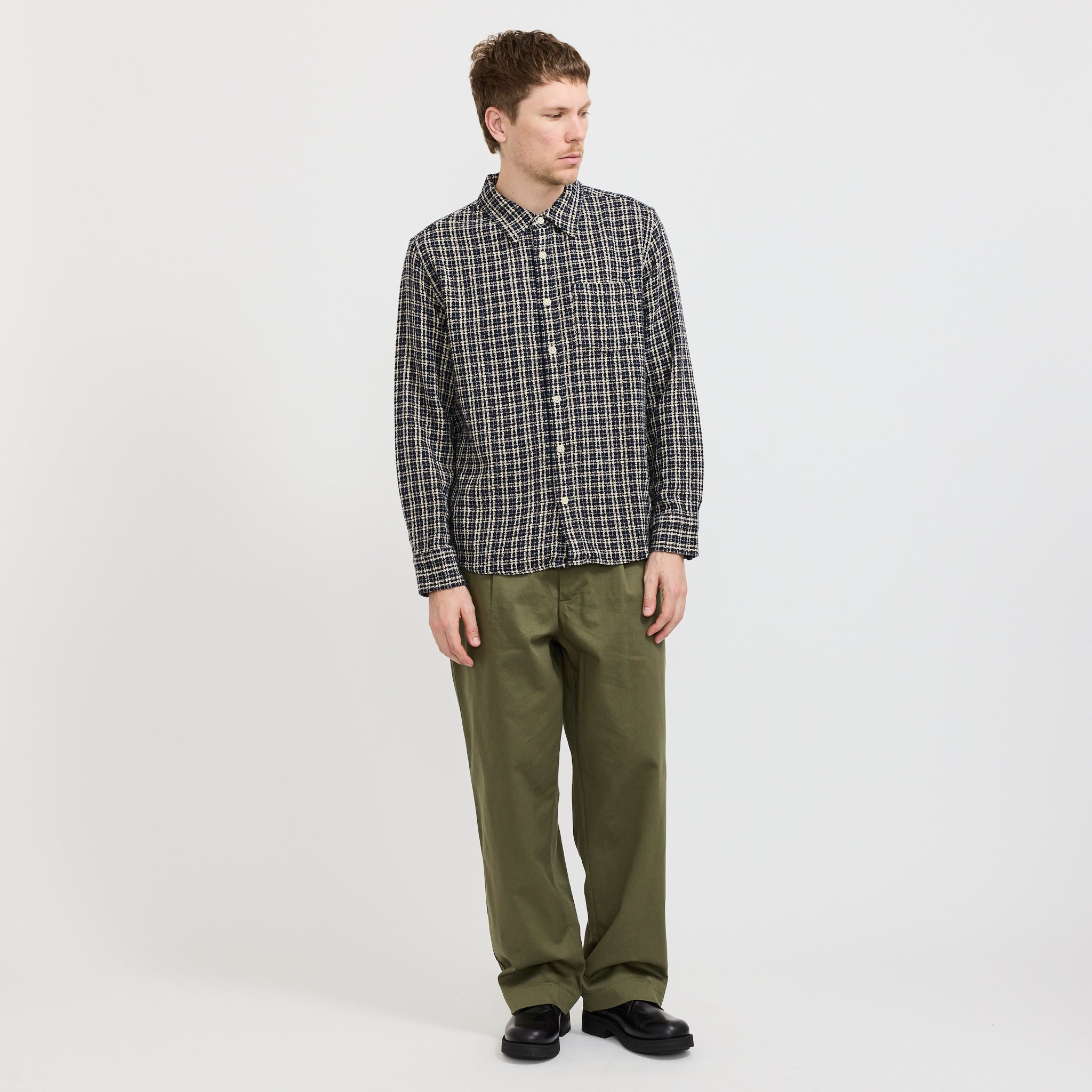 Corridor NYC | Reverse Tweed Snow Check Blue | Maplestore
