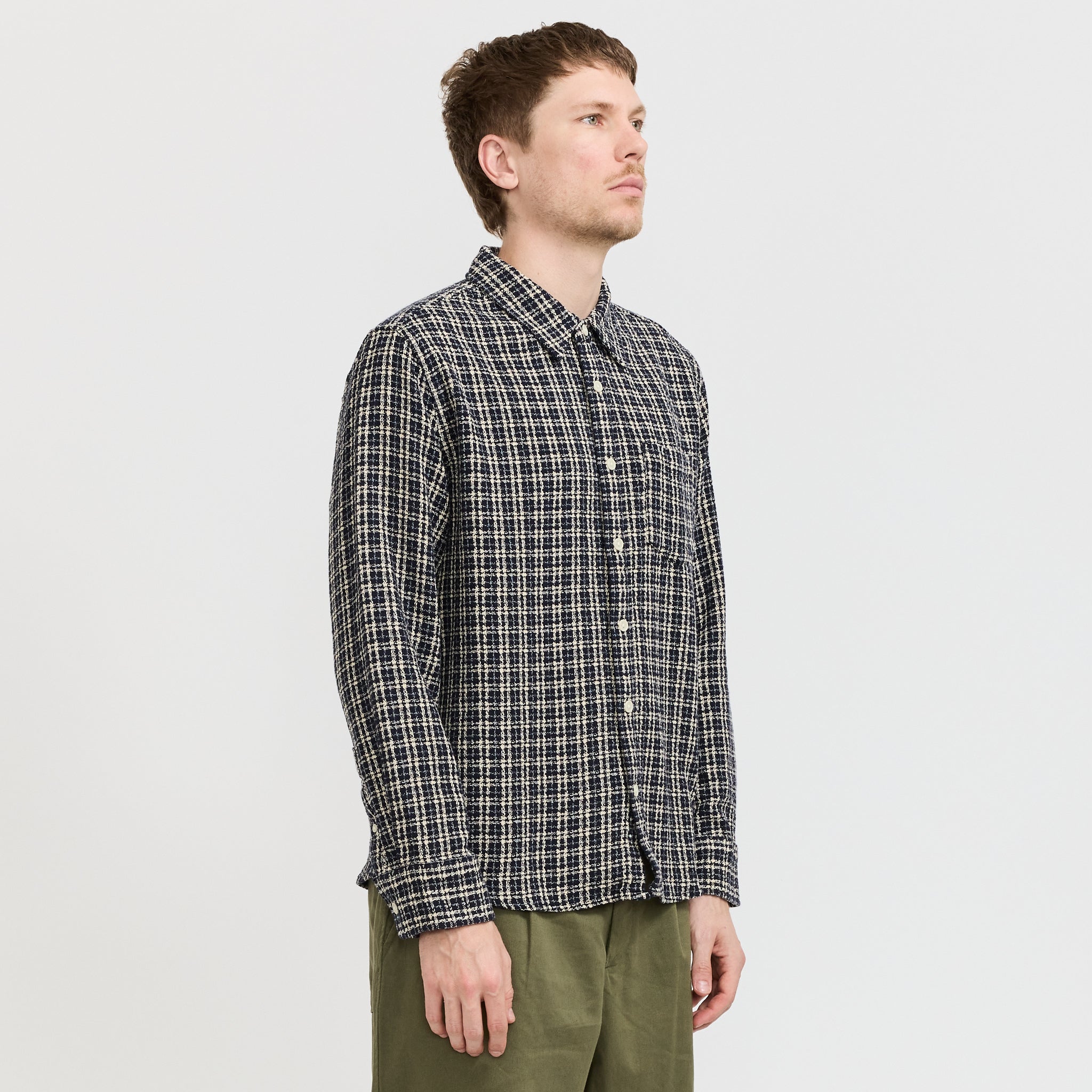 Corridor NYC | Reverse Tweed Snow Check Blue | Maplestore