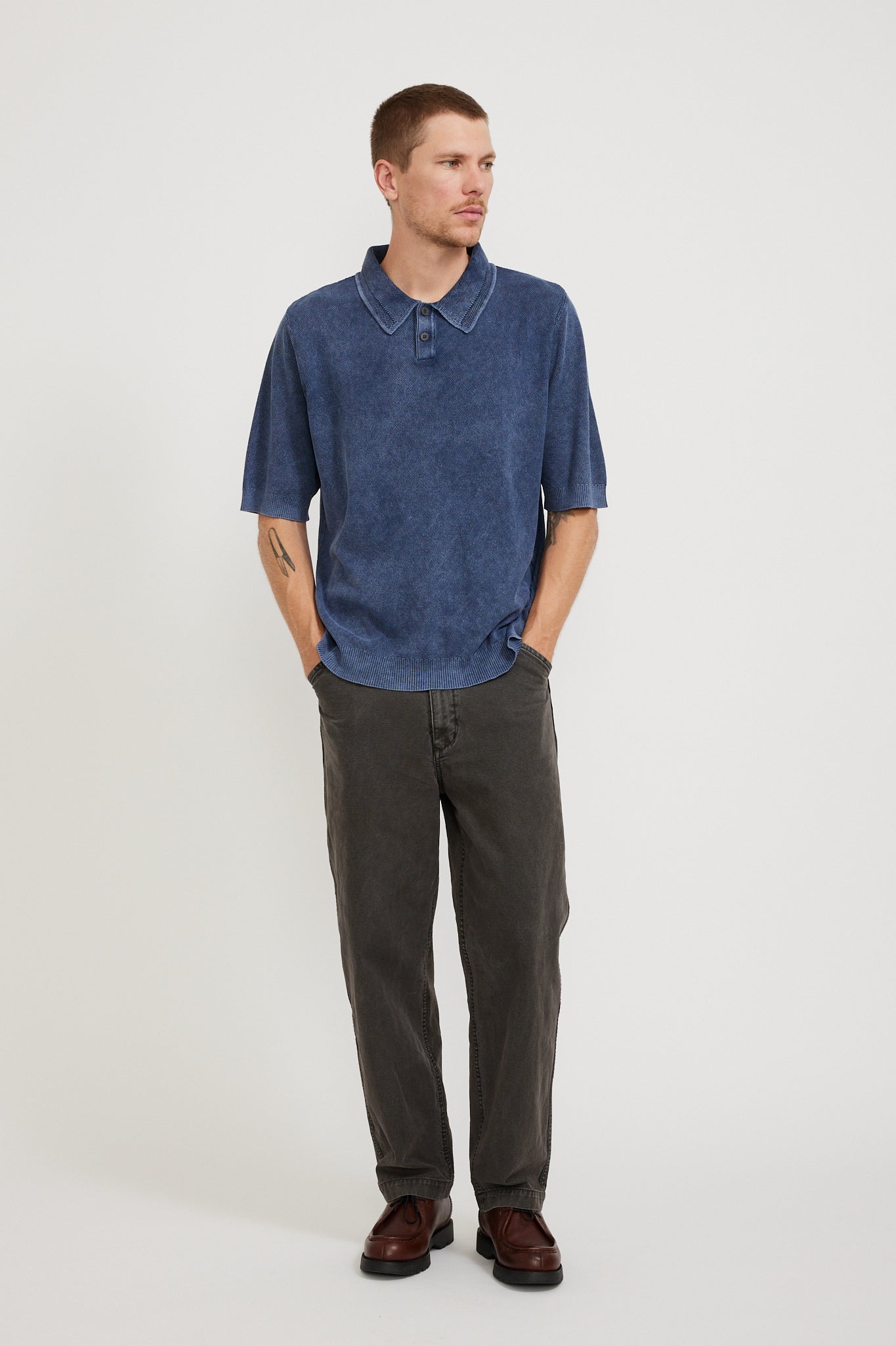 Corridor NYC | Rice Stitch Polo Midnight | Maplestore