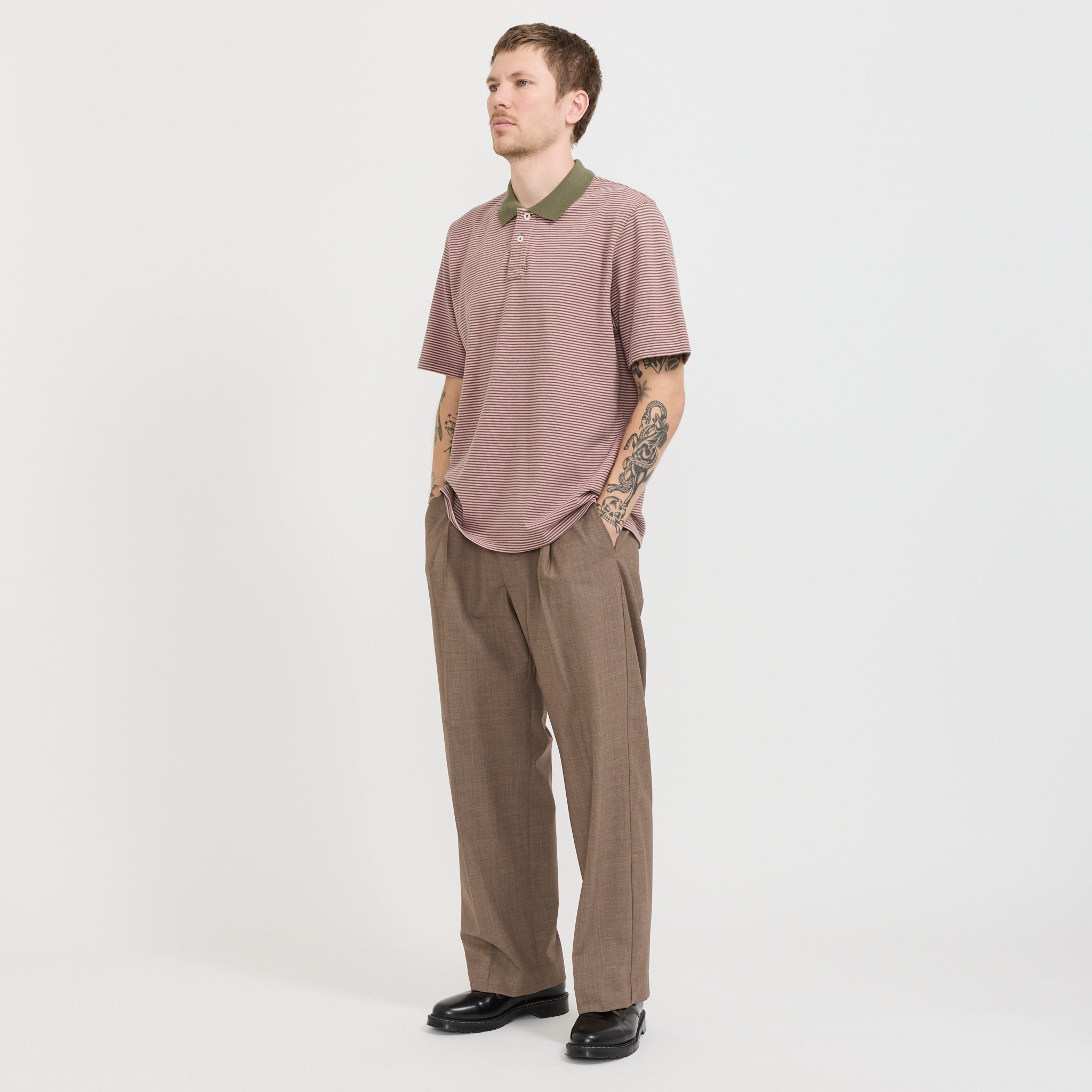 Corridor NYC | Stripe Pique Polo Pink | Maplestore