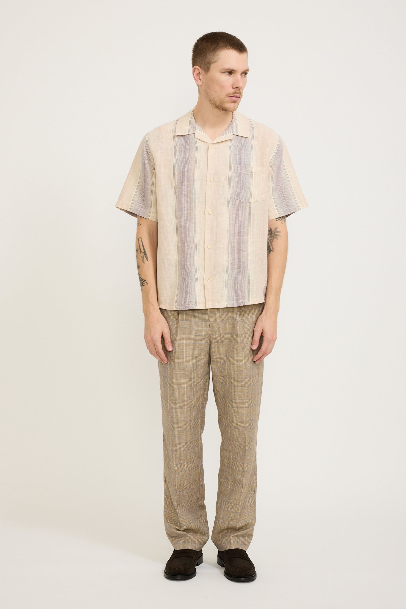 Sunset Stripe SS Camp Shirt Violet