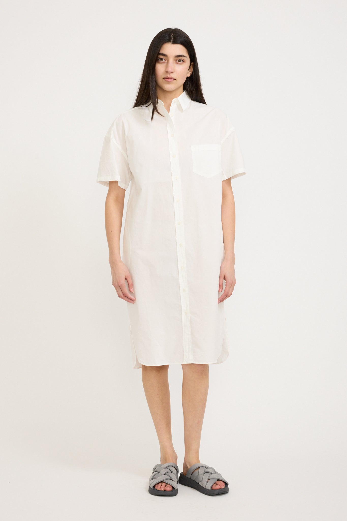 LMND | Chiara Short Sleeve Shirt Dress White | Maplestore