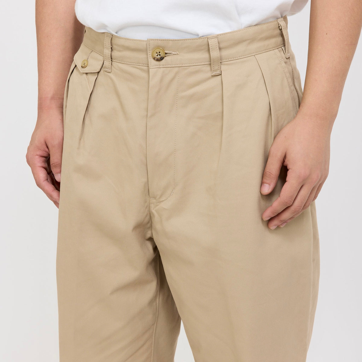 2 Pleats Twill Pant Khaki