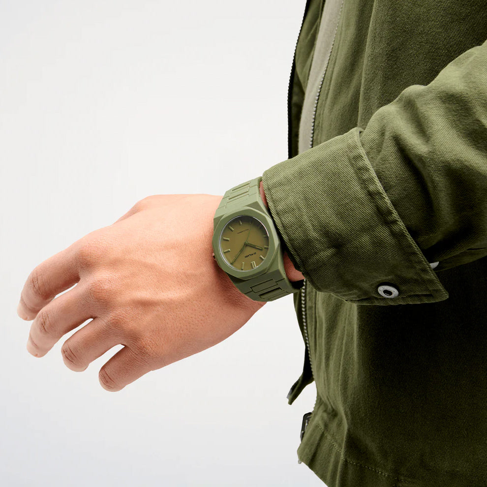 D1 Milano | Military Green Polycarbon Watch | Maplestore