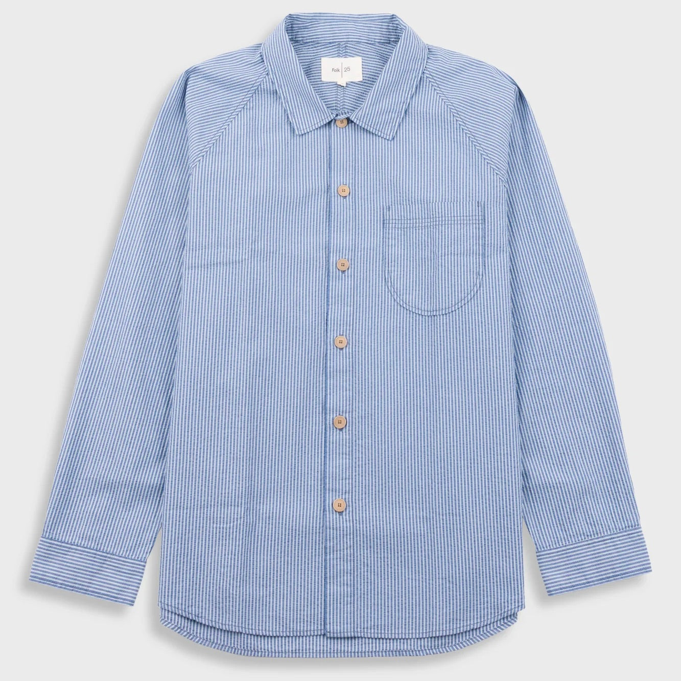 Raglan Shirt Blue Crinkle Stripe