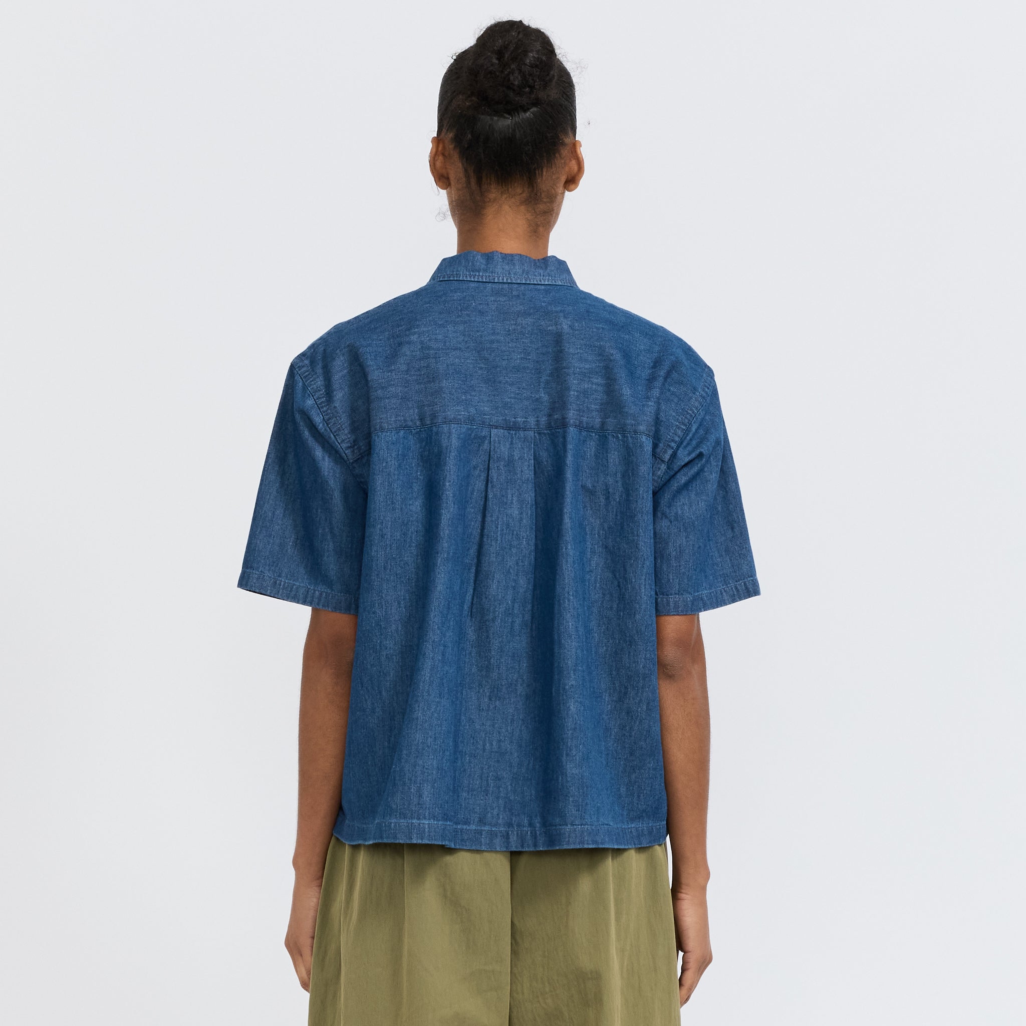 Danton | B.D. Button S/S Shirt Light Indigo | Maplestore
