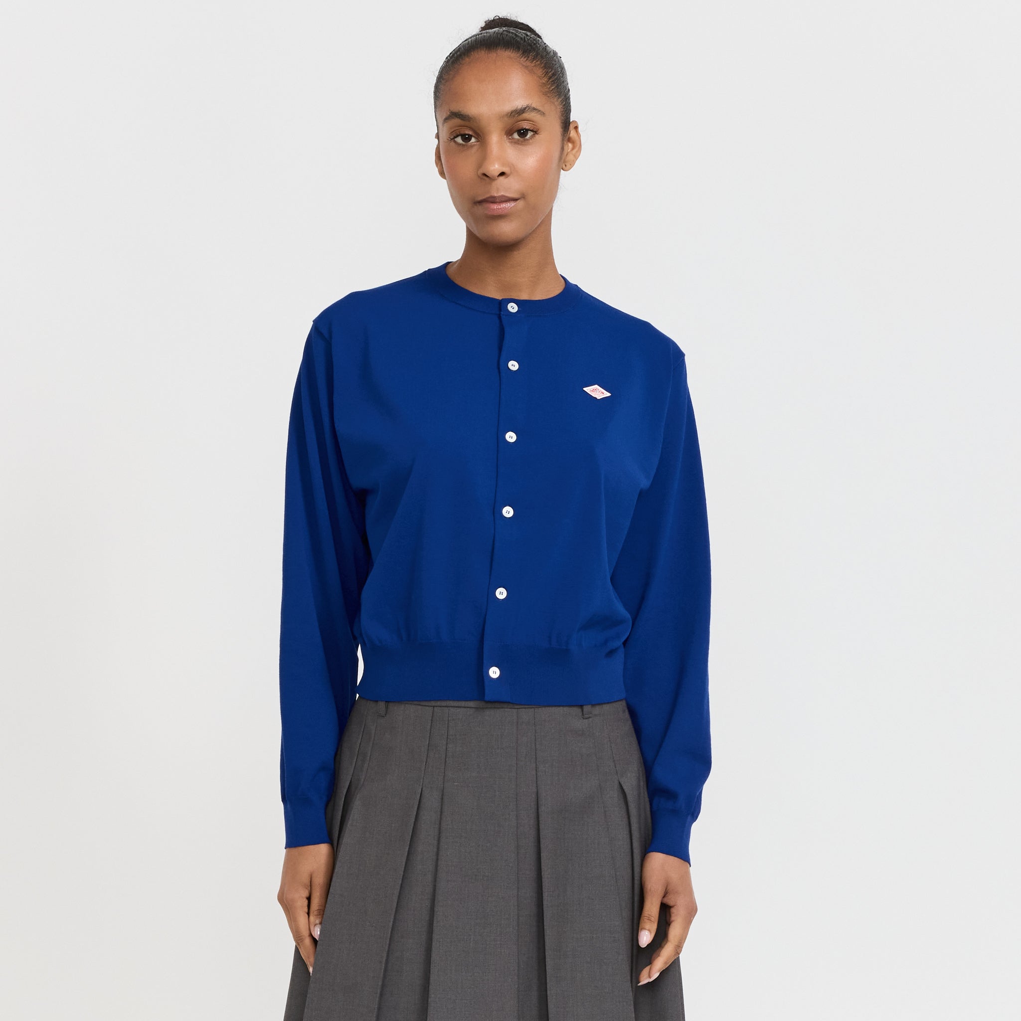 Danton | Crew Neck Cardigan Blue | Maplestore