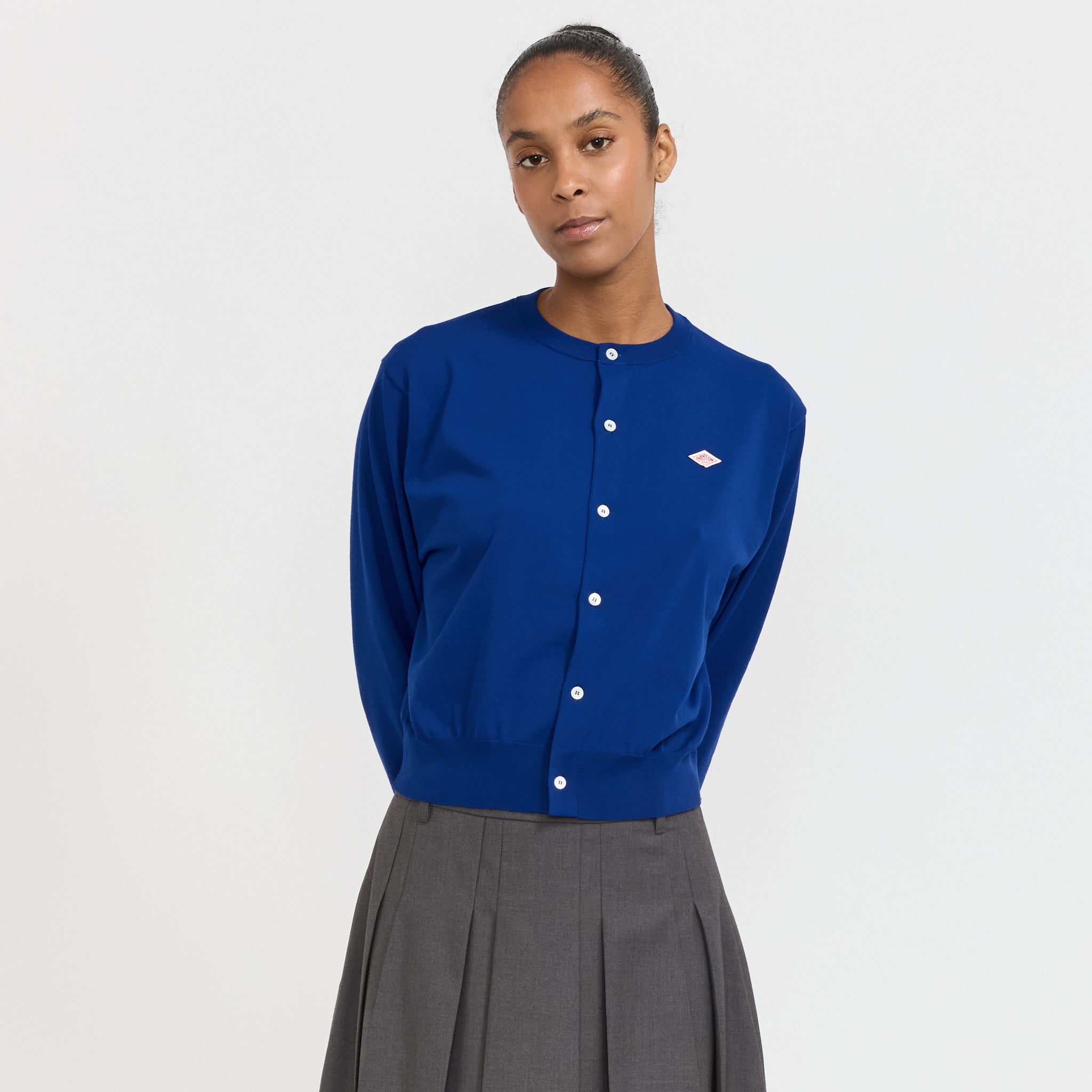 Danton | Crew Neck Cardigan Blue | Maplestore