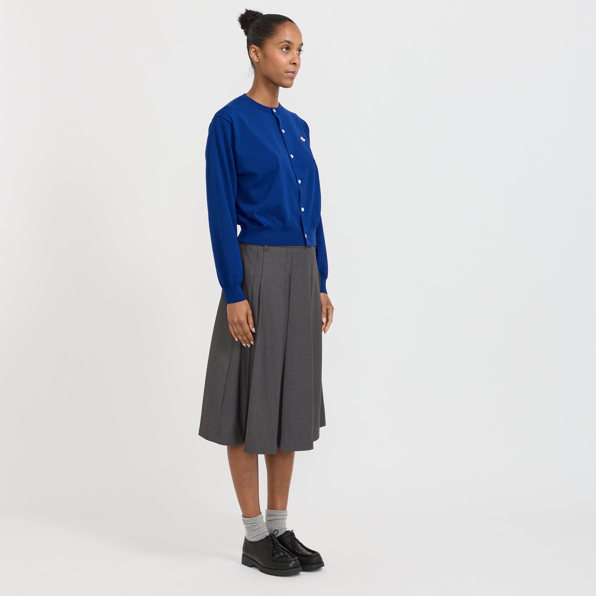 Danton | Crew Neck Cardigan Blue | Maplestore