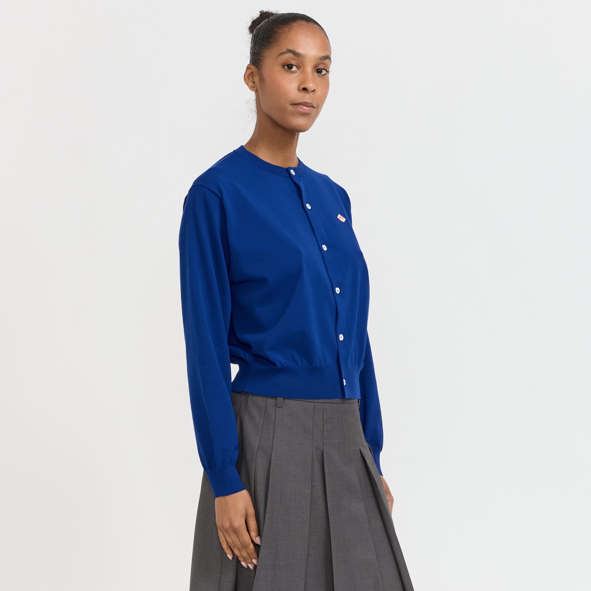 Danton | Crew Neck Cardigan Blue | Maplestore