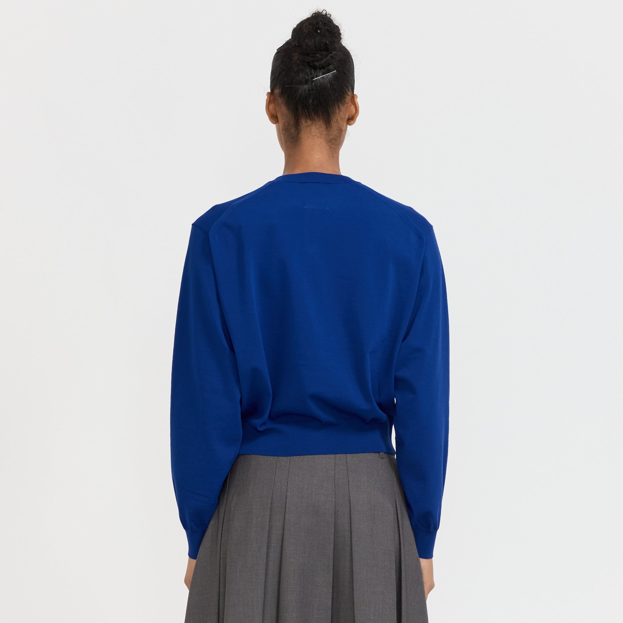 Danton | Crew Neck Cardigan Blue | Maplestore