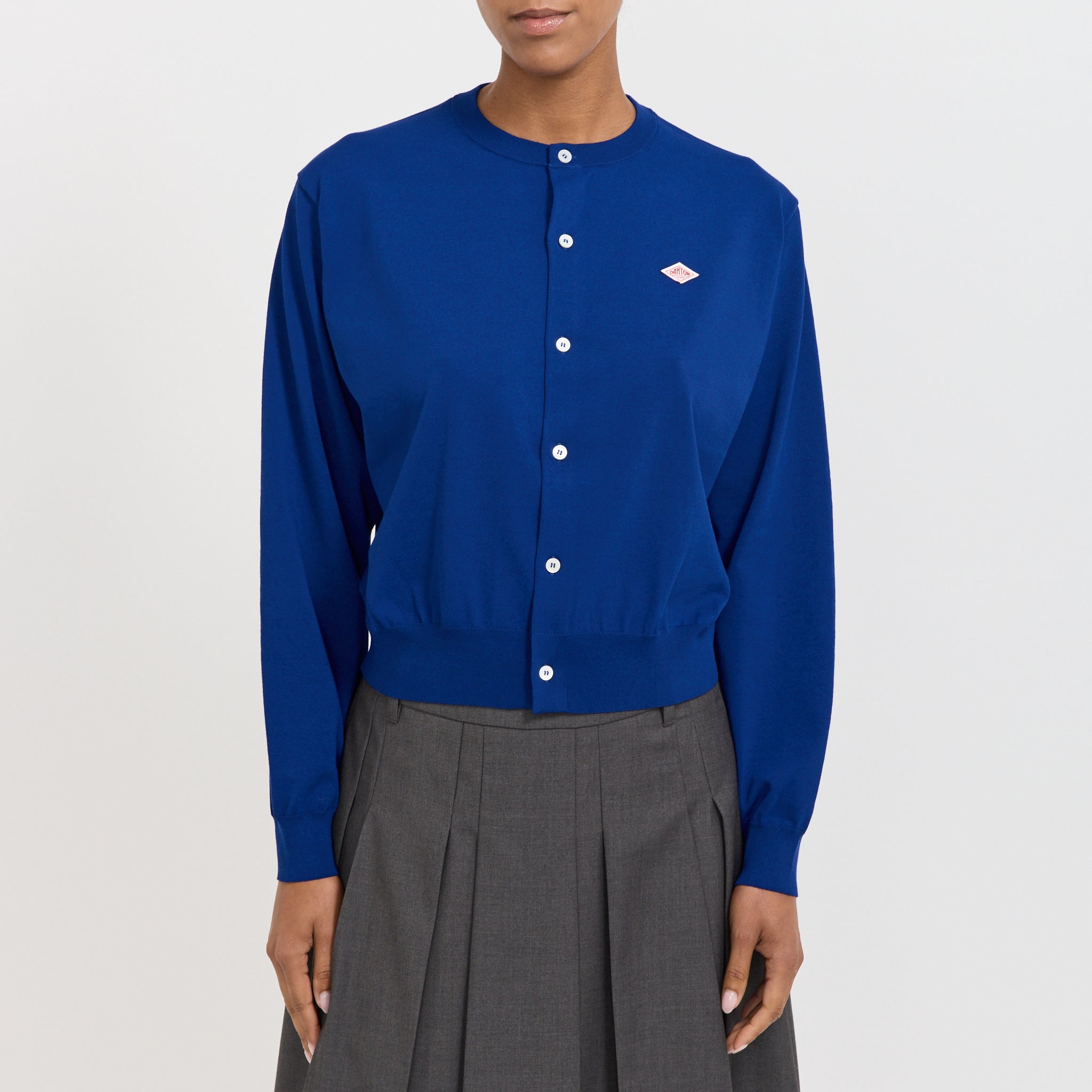 Danton | Crew Neck Cardigan Blue | Maplestore