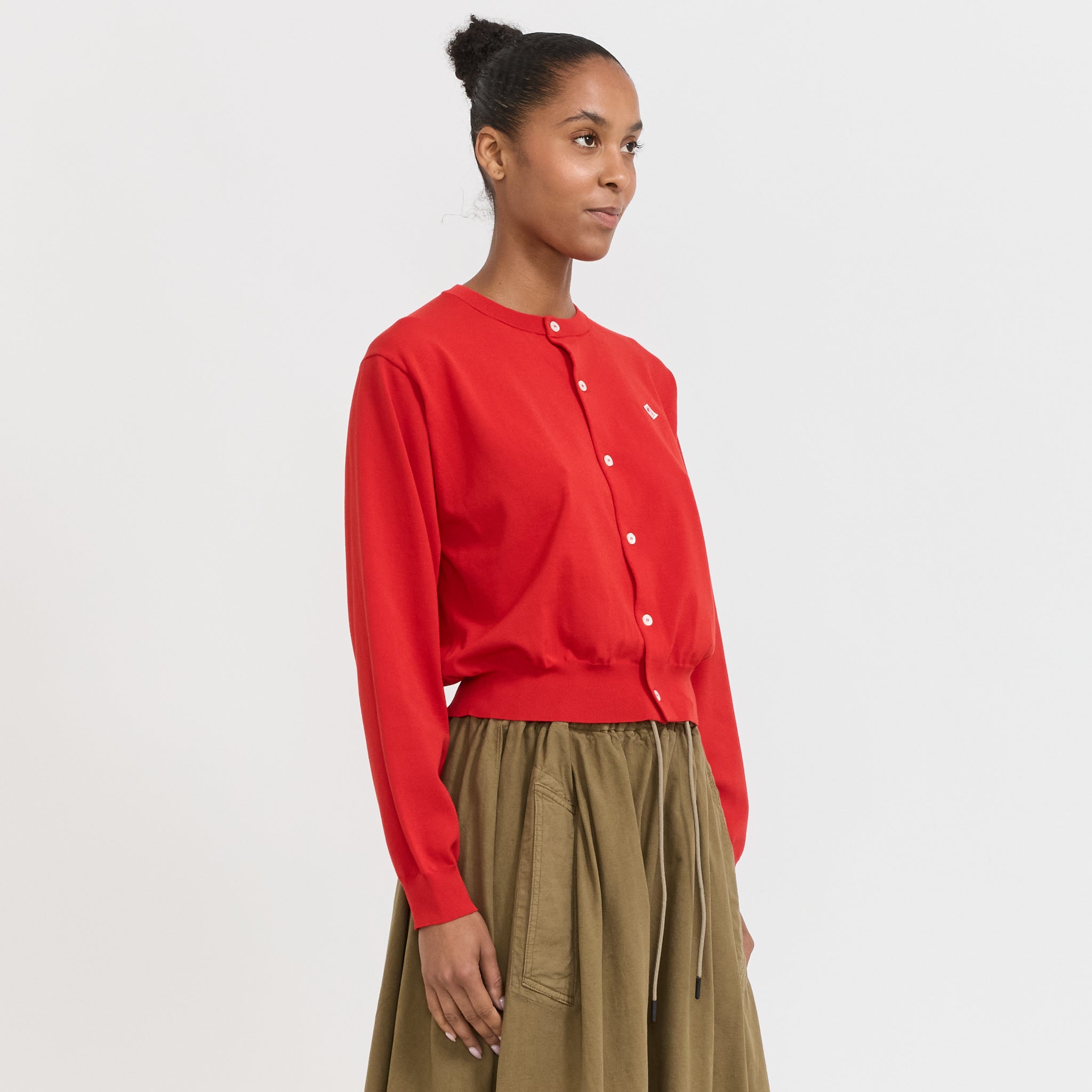 Danton | Crew Neck Cardigan Red | Maplestore