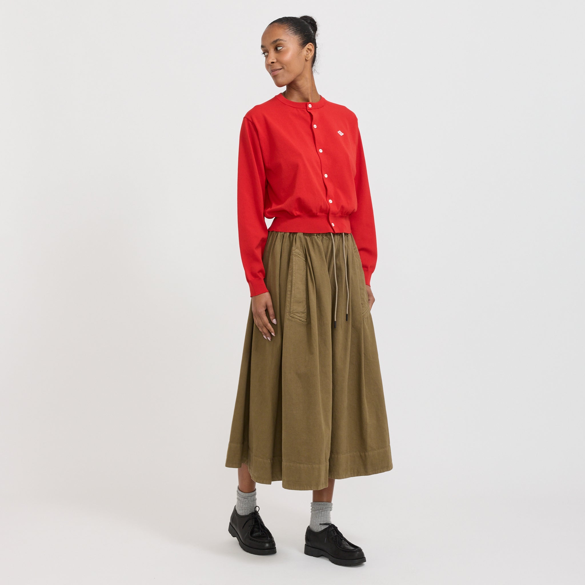 Danton | Crew Neck Cardigan Red | Maplestore