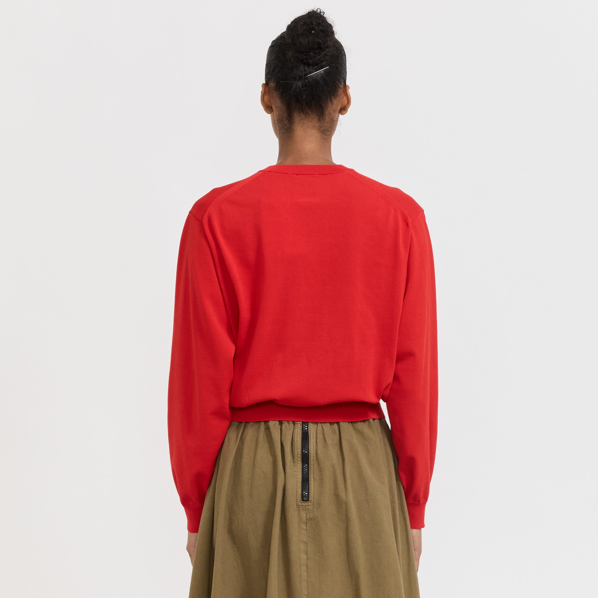 Danton | Crew Neck Cardigan Red | Maplestore