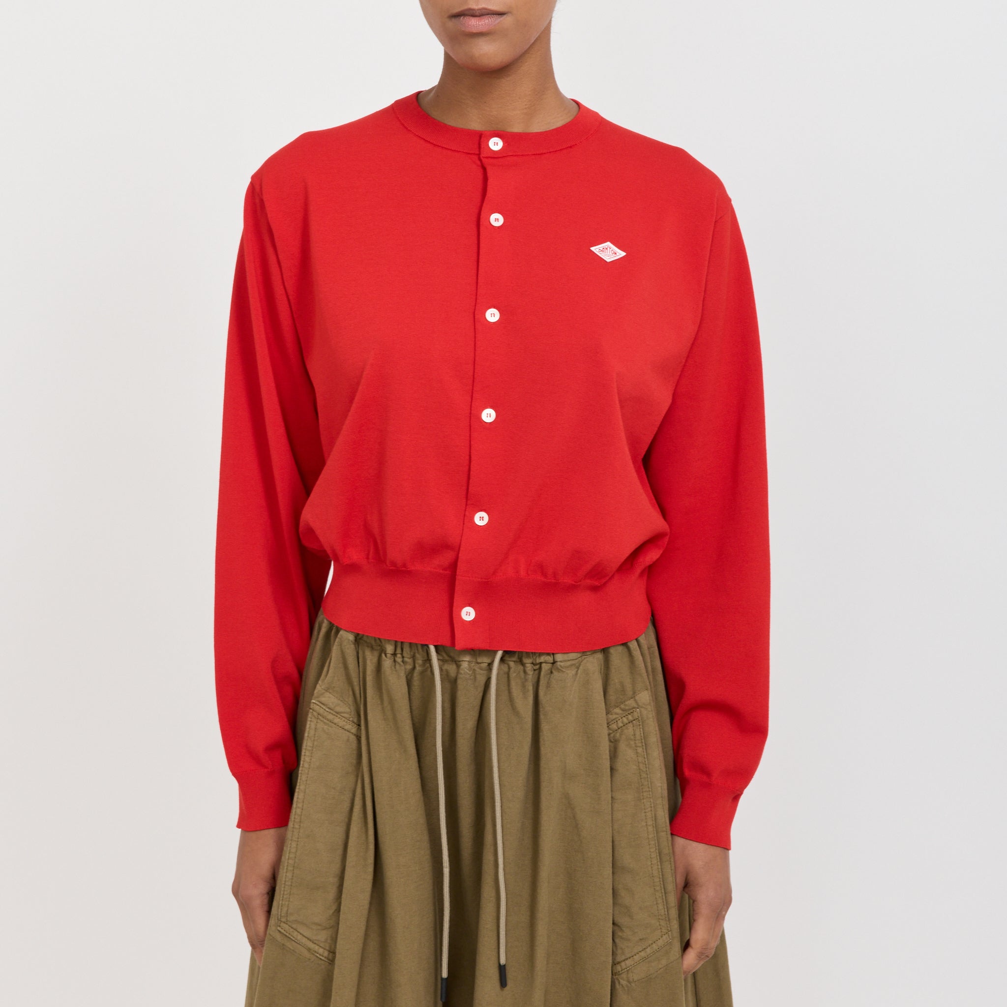 Danton | Crew Neck Cardigan Red | Maplestore