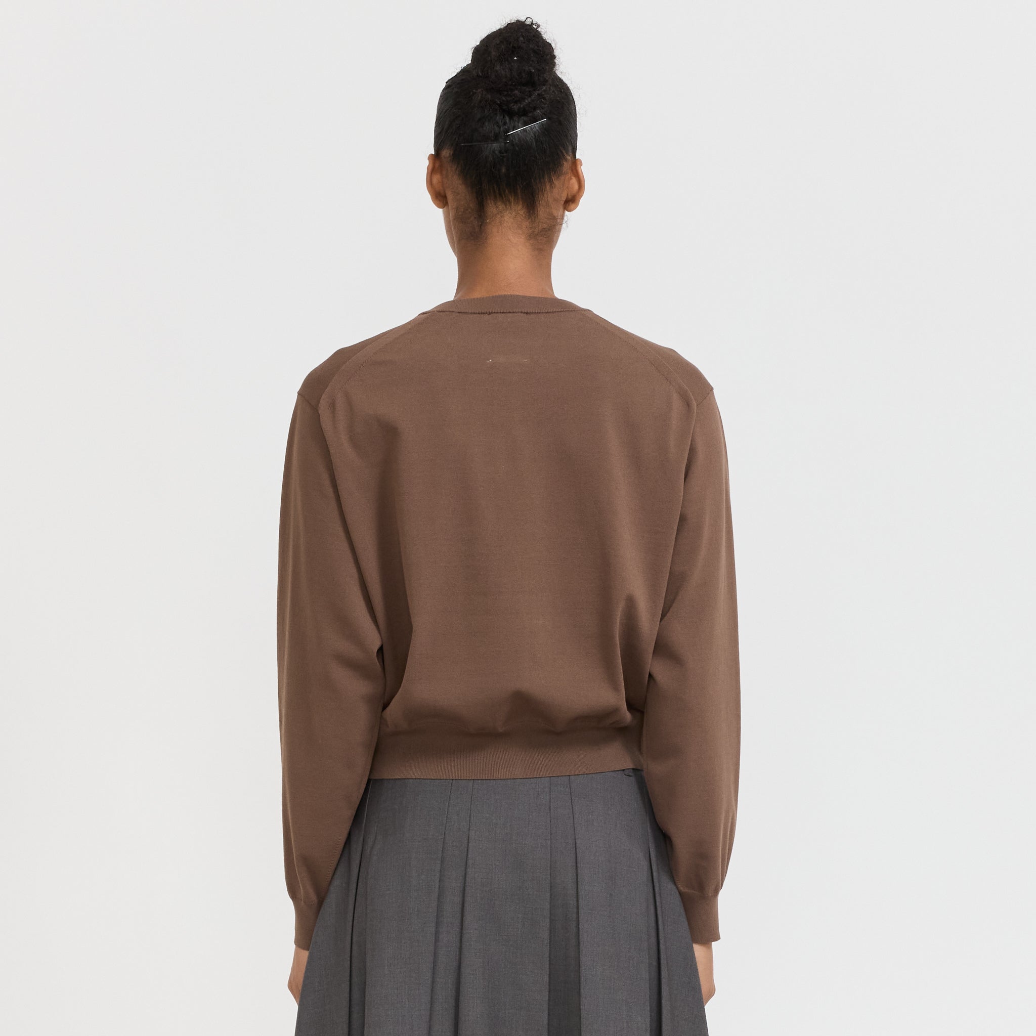 Danton | Crew Neck Cardigan Taupe | Maplestore