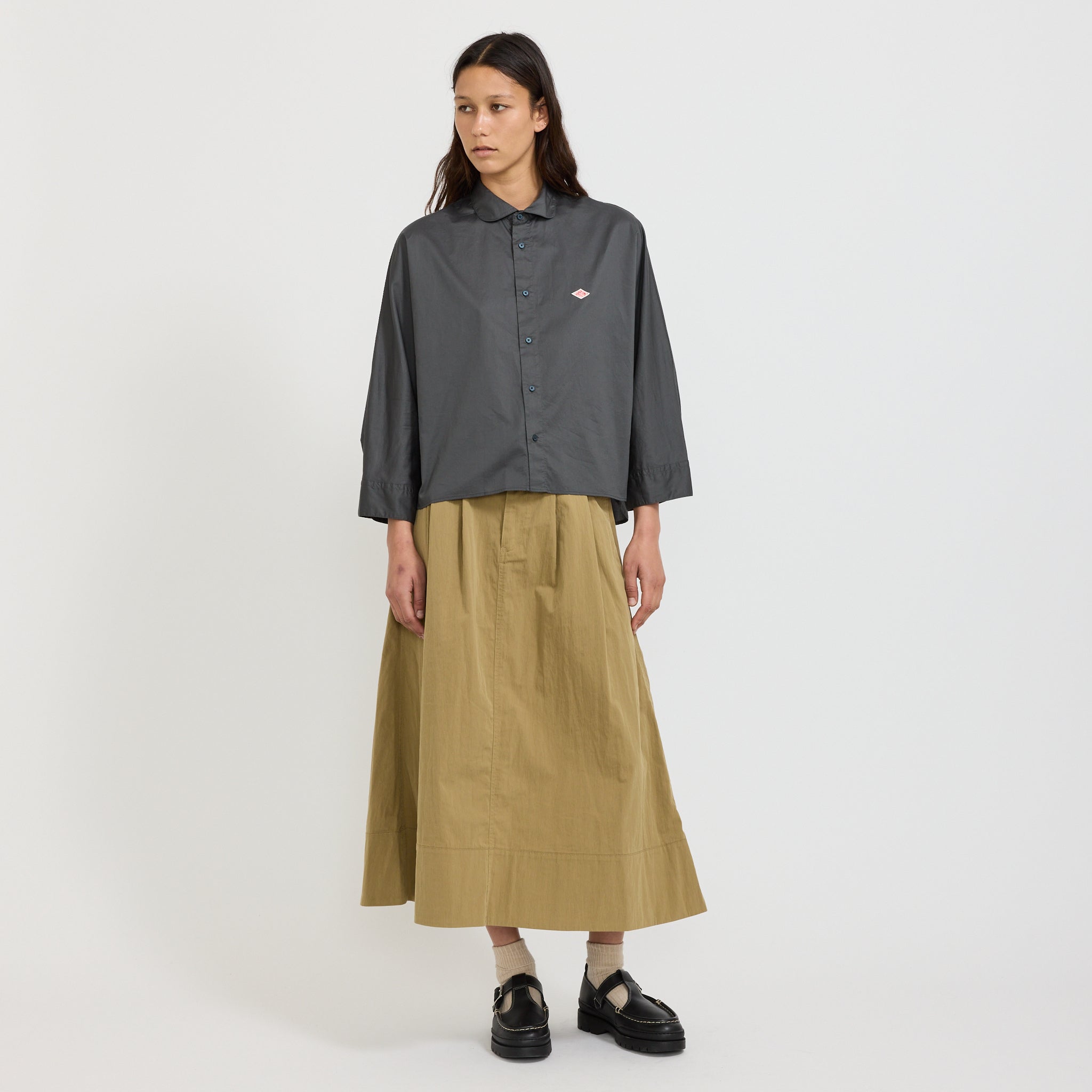 Dolman Sleeve Shirt Twill Charcoal