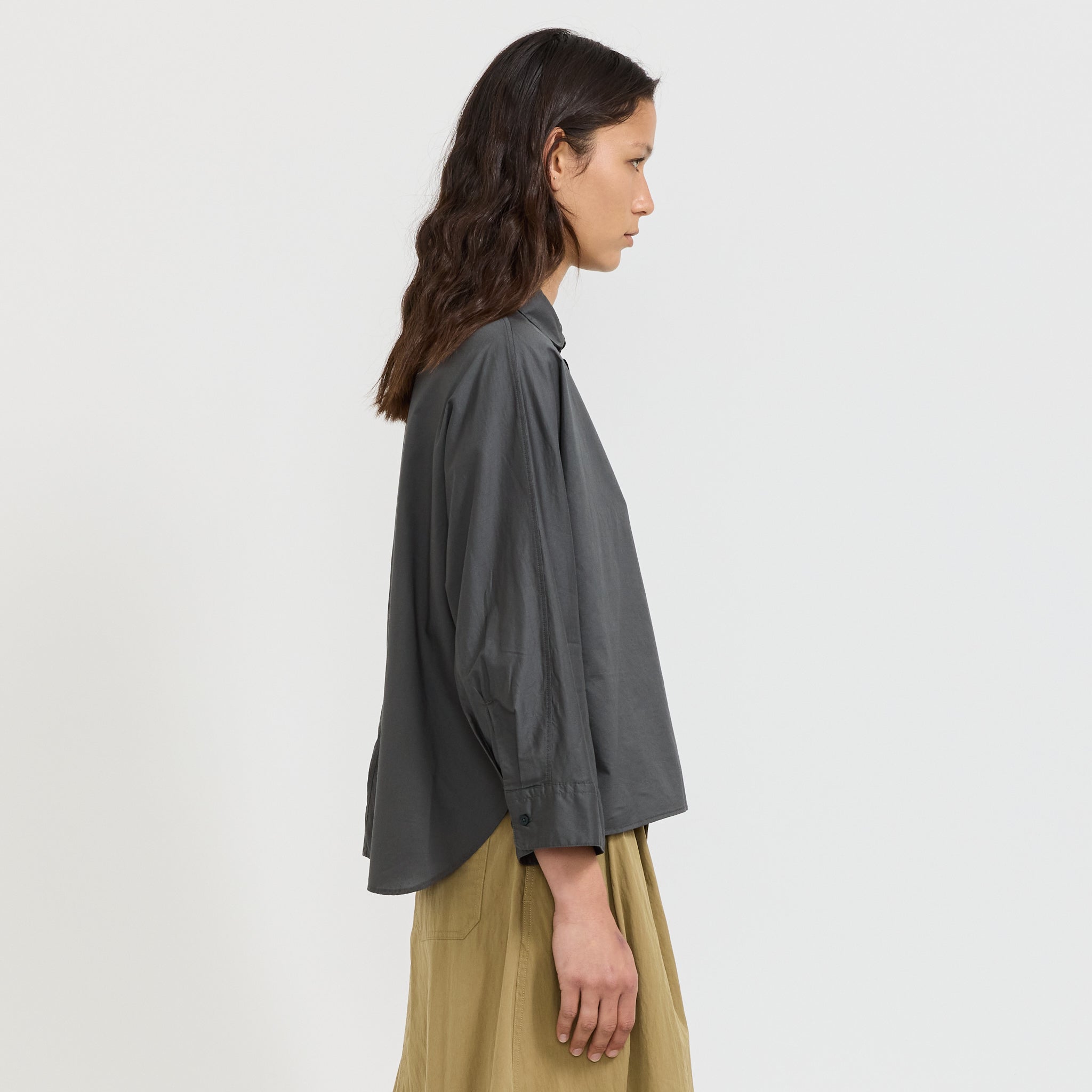 Dolman Sleeve Shirt Twill Charcoal