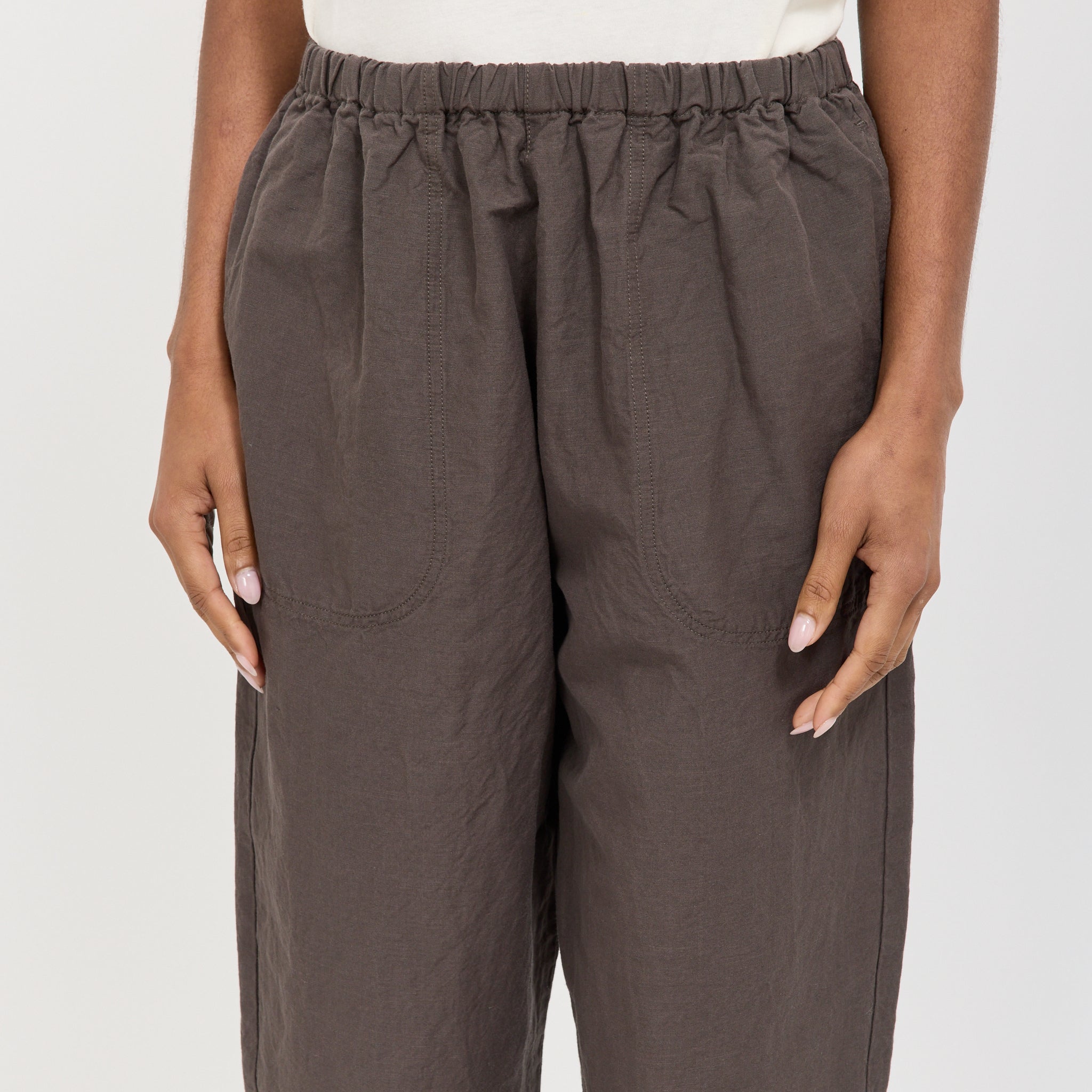 Danton | Womens Easy Pants Cotton/Linen Weather Cloth Charcoal | Maplestore