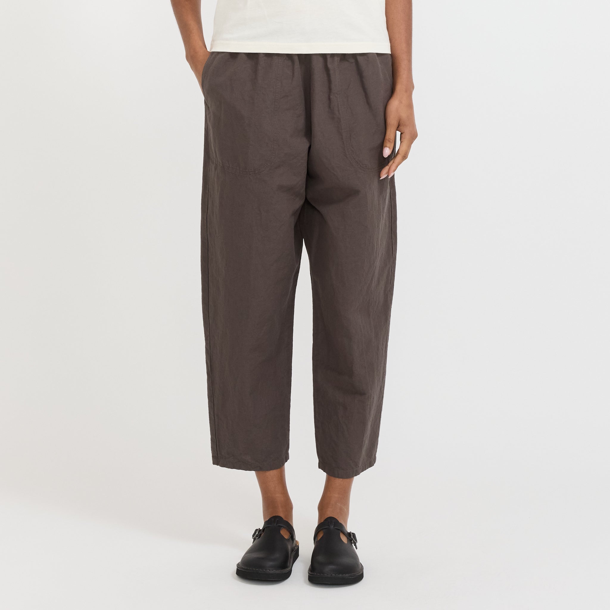 Danton | Womens Easy Pants Cotton/Linen Weather Cloth Charcoal | Maplestore