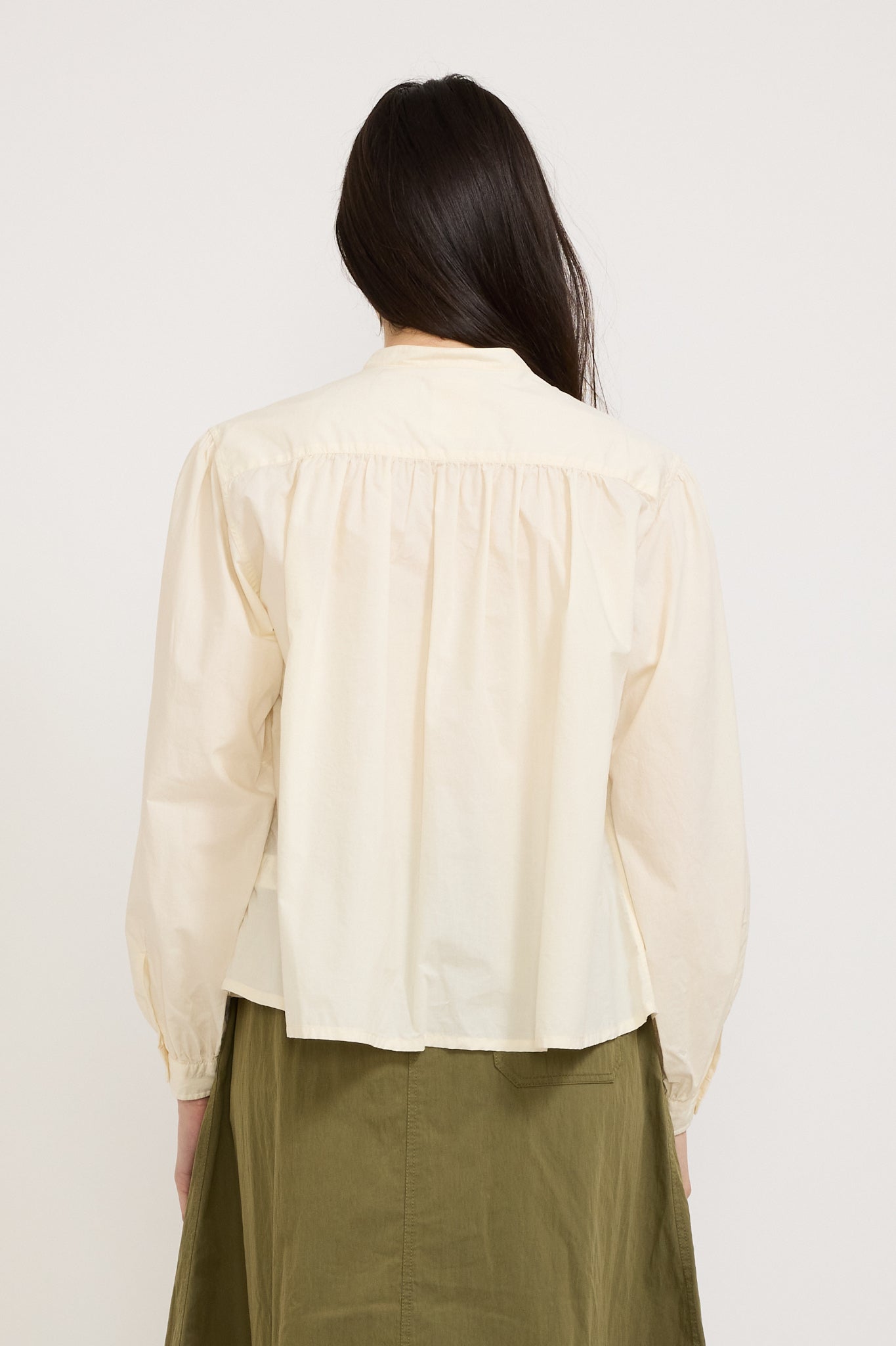 Danton | Gathered Shirt Ivory | Maplestore