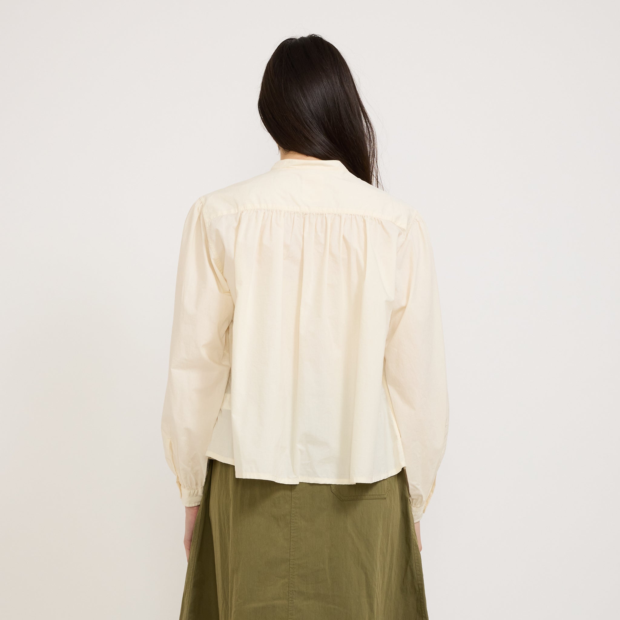 Danton | Gathered Shirt Ivory | Maplestore