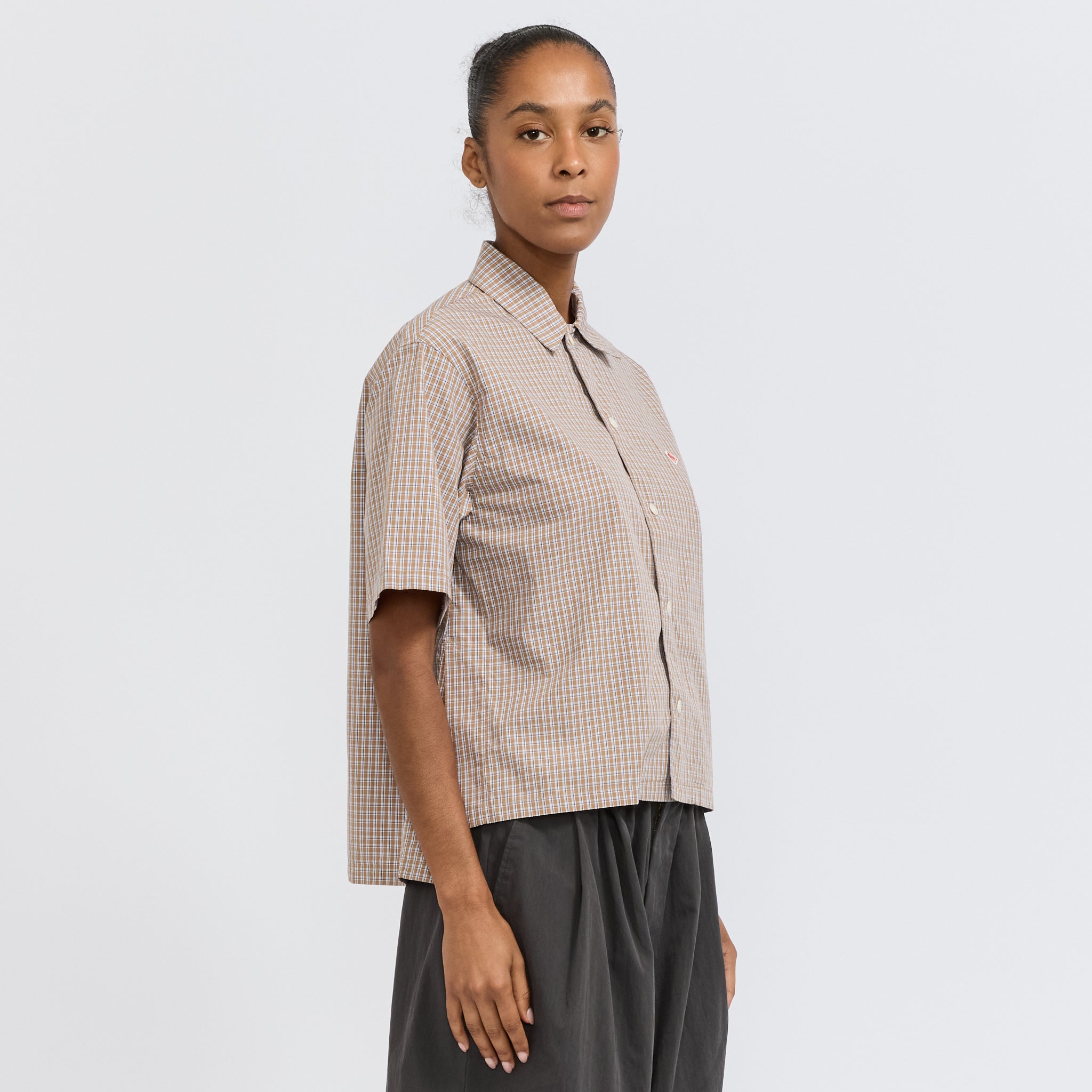 Half Sleeve Shirt Brown/Blue Check