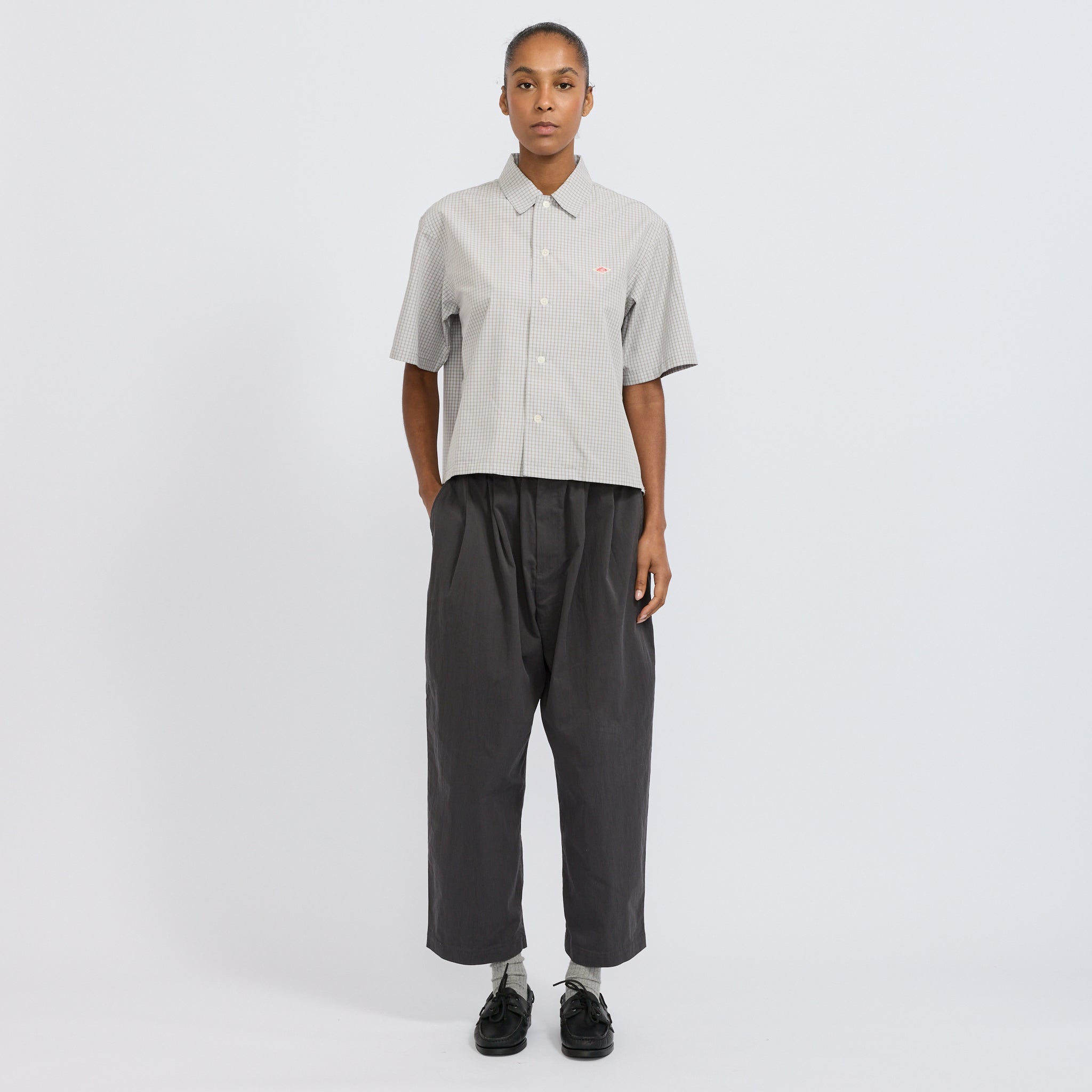 Half Sleeve Shirt Grey/White Check
