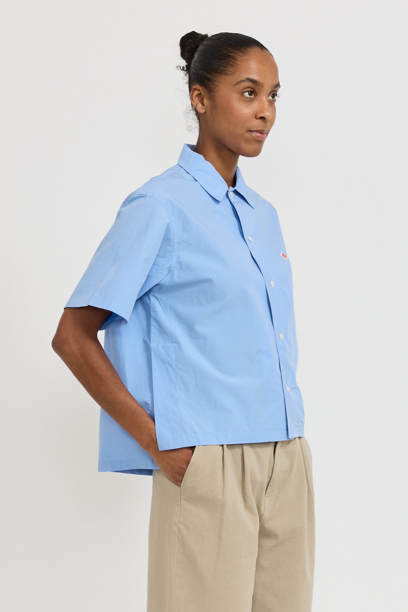 Danton | Half Sleeve Shirt Light Sax | Maplestore