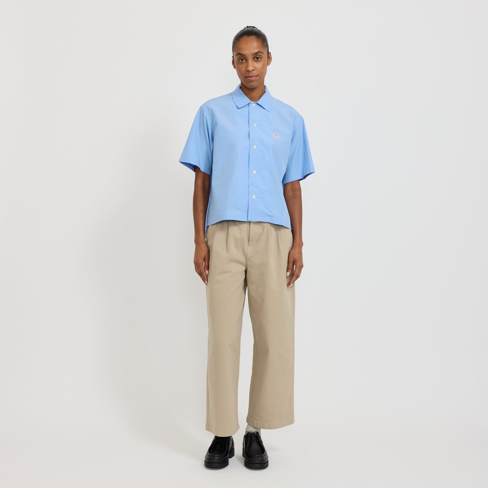Danton | Half Sleeve Shirt Light Sax | Maplestore