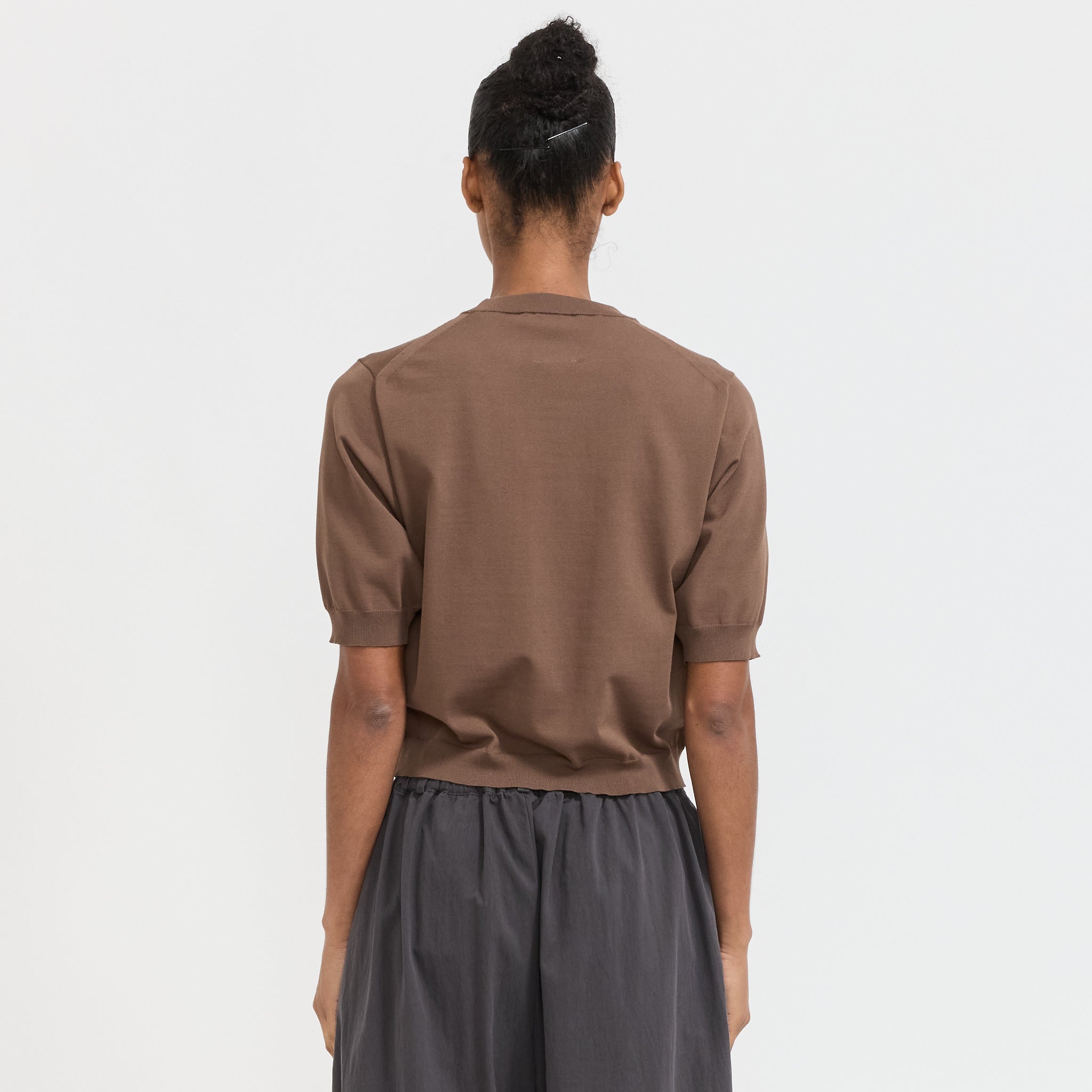 Danton | Half Sleeve Crew Neck Taupe | Maplestore