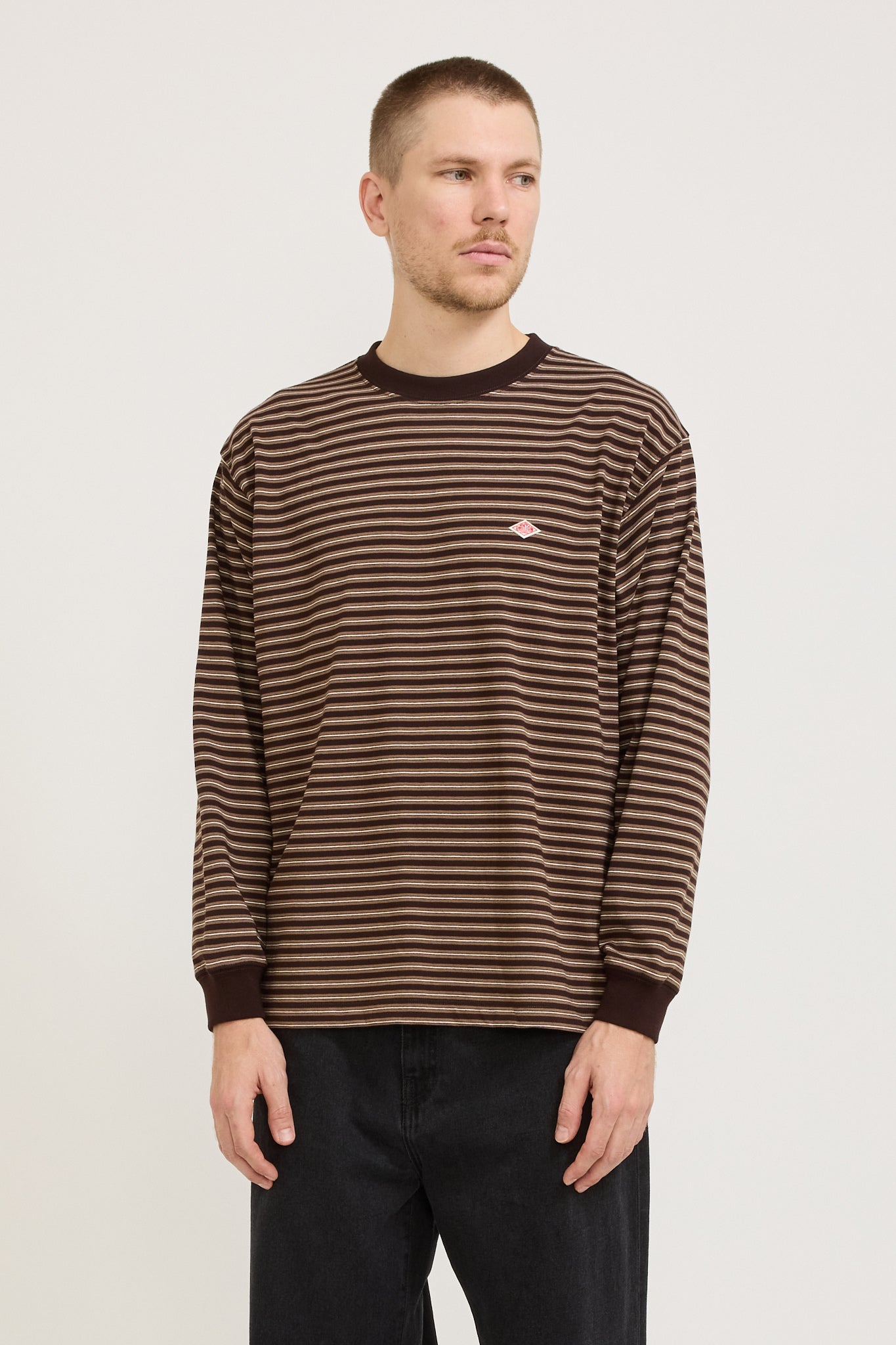 Long Sleeve T-Shirt Dark Brown/Ecru