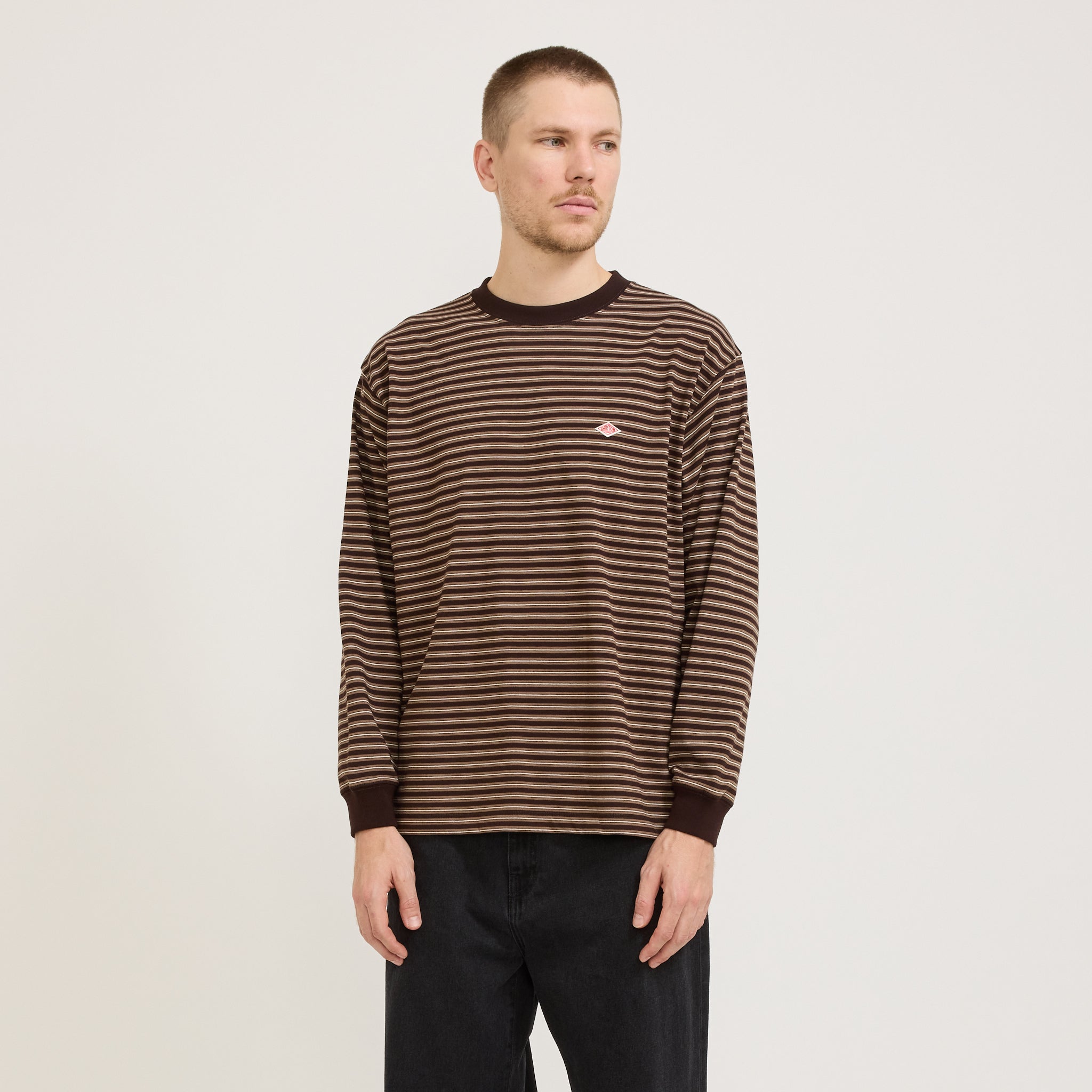 Long Sleeve T-Shirt Dark Brown/Ecru