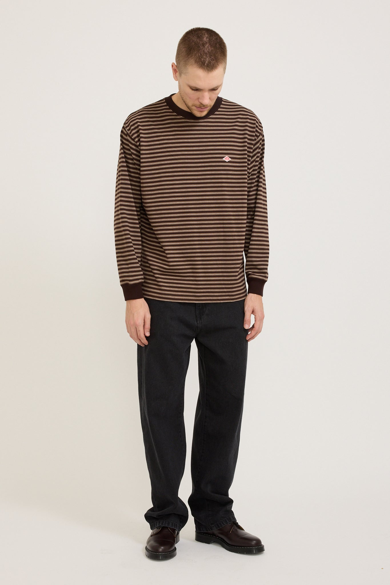 Long Sleeve T-Shirt Dark Brown/Ecru