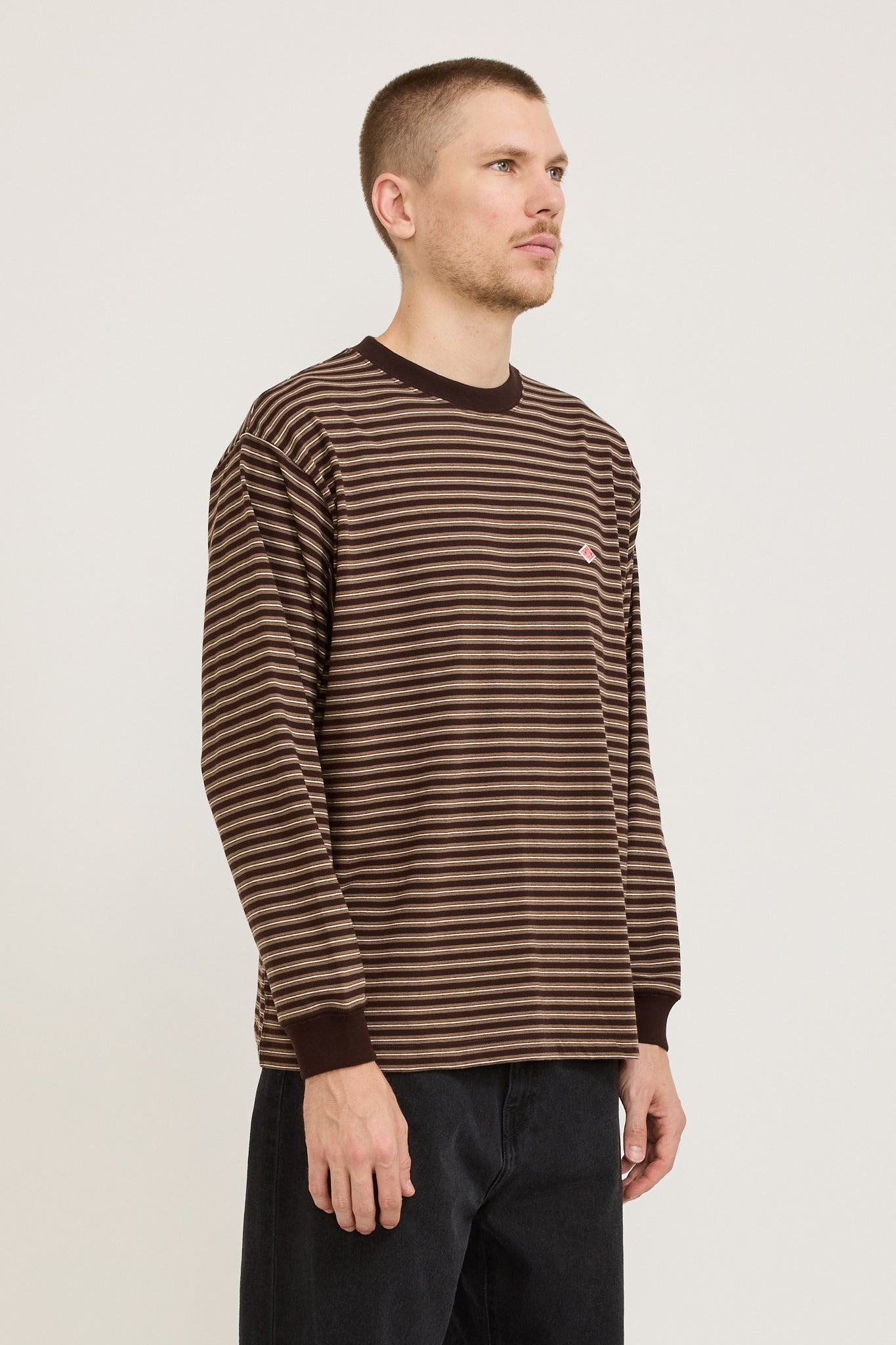 Long Sleeve T-Shirt Dark Brown/Ecru