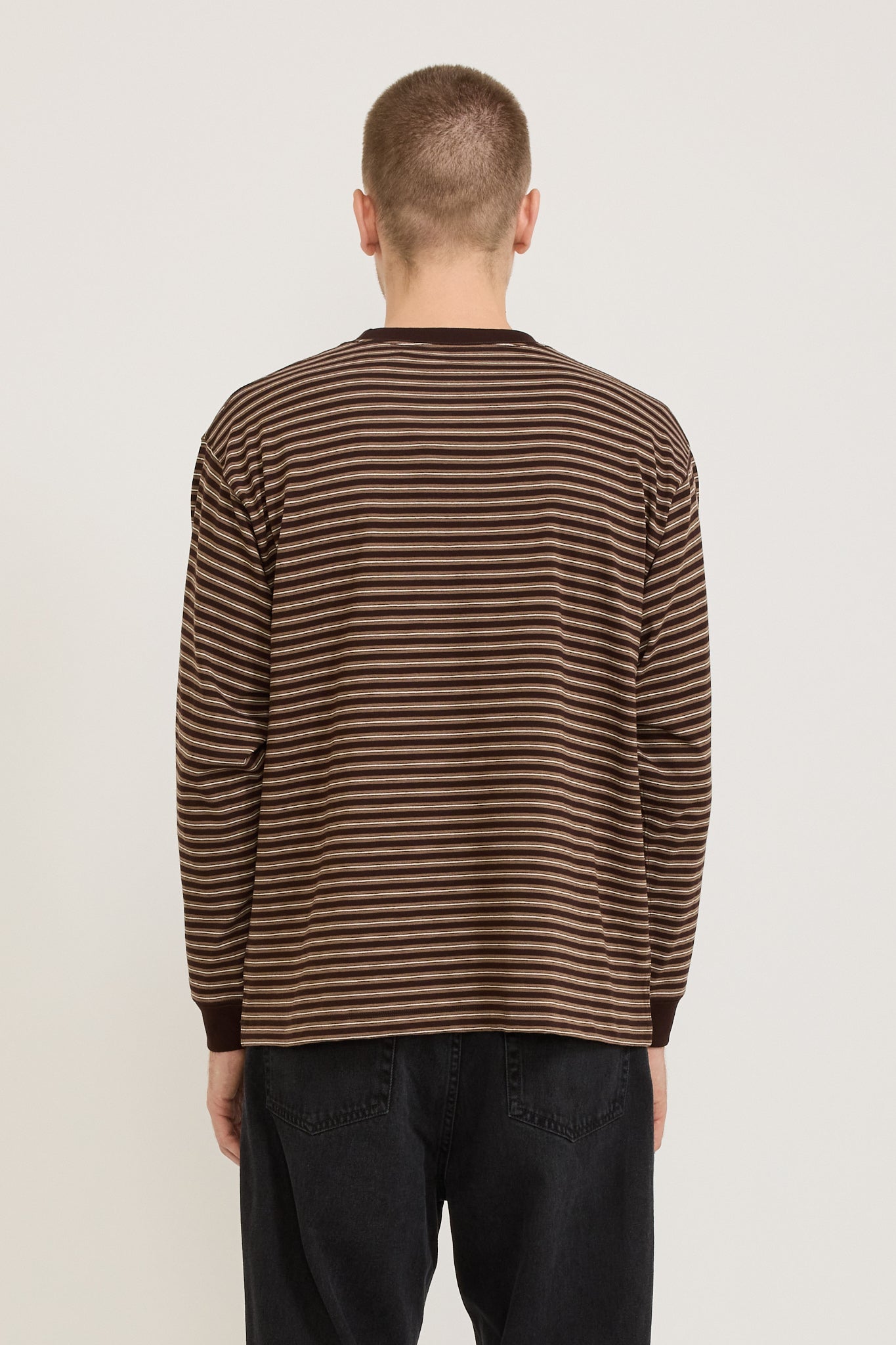 Long Sleeve T-Shirt Dark Brown/Ecru