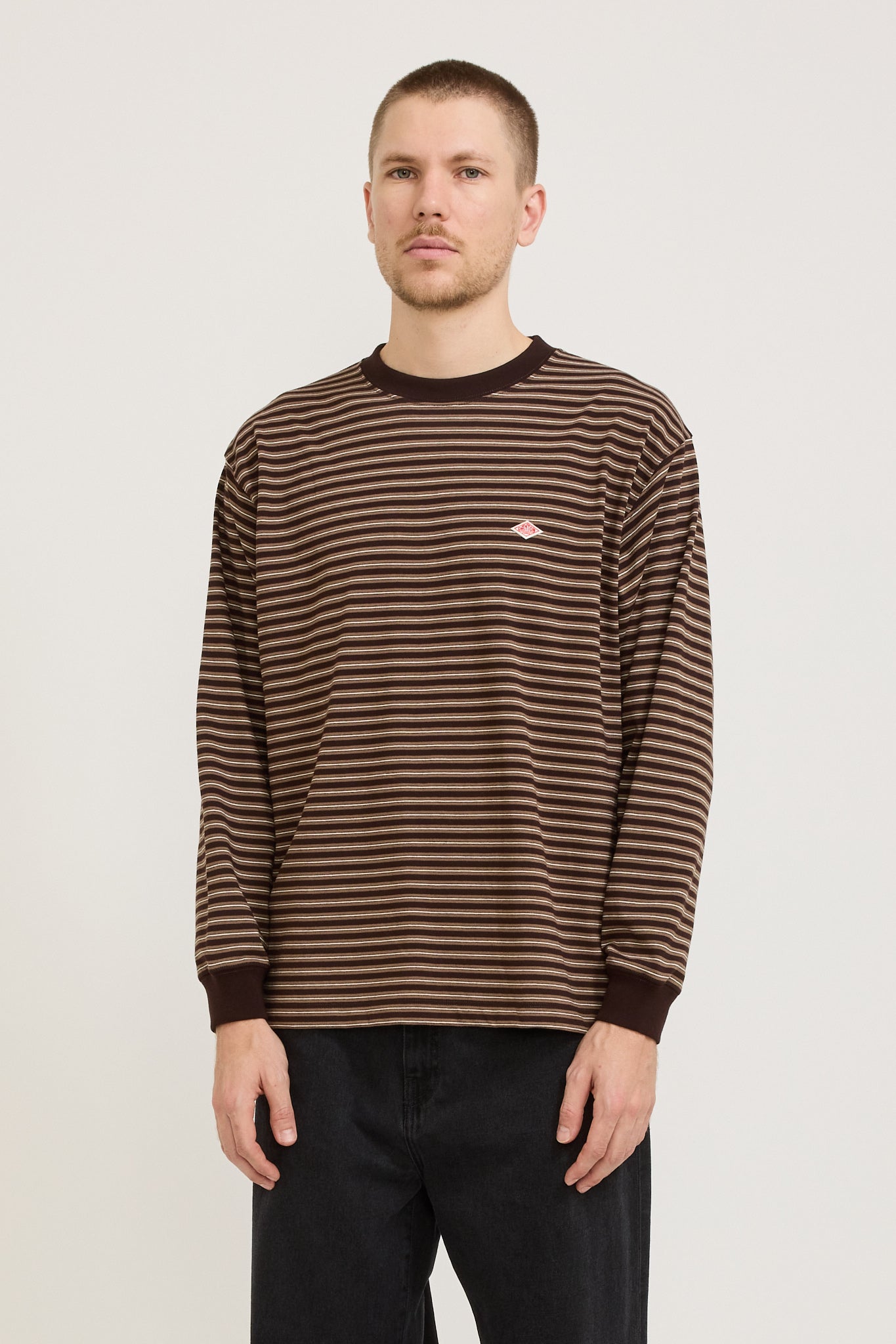 Long Sleeve T-Shirt Dark Brown/Ecru