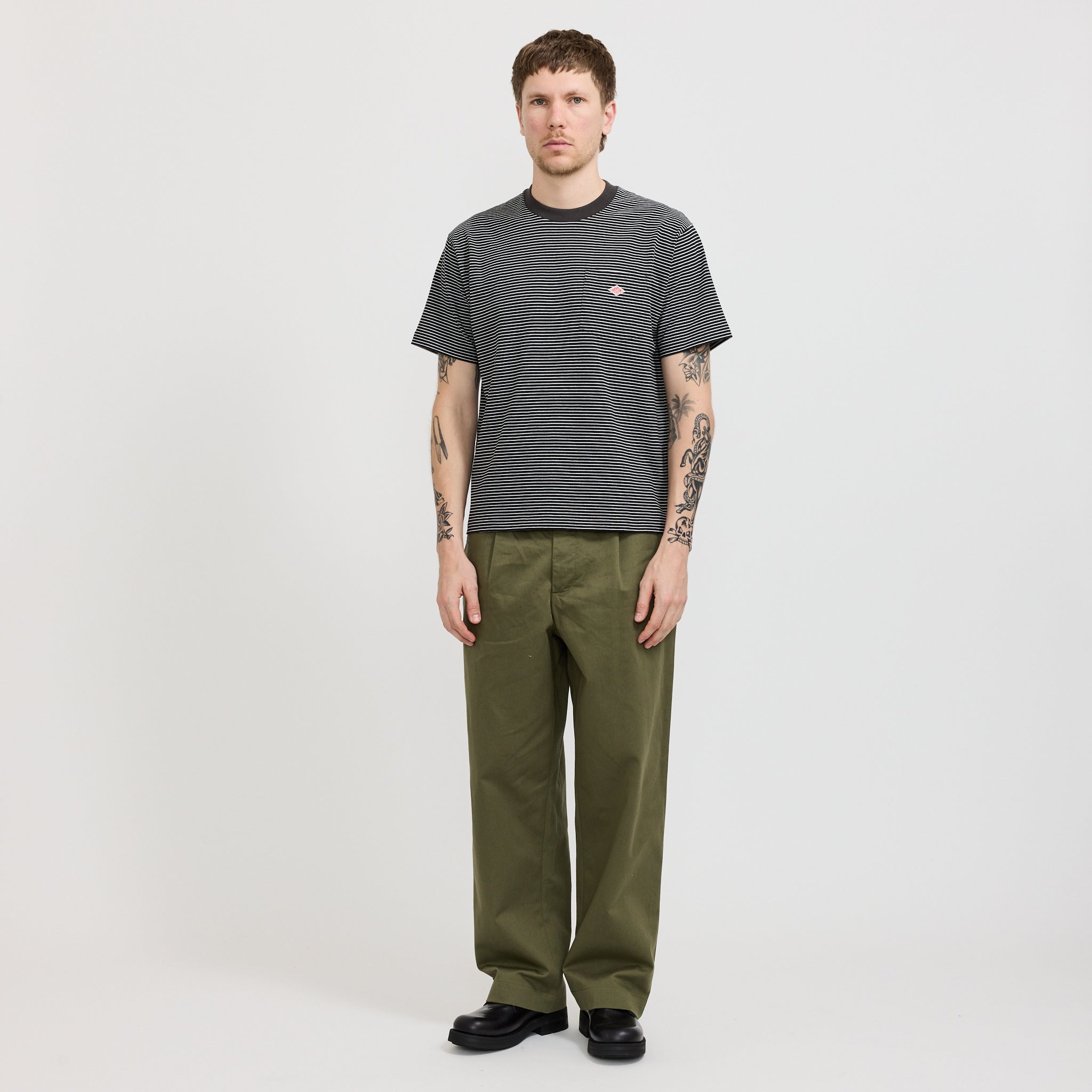 Danton | Pocket T-Shirt Black/White Stripe | Maplestore