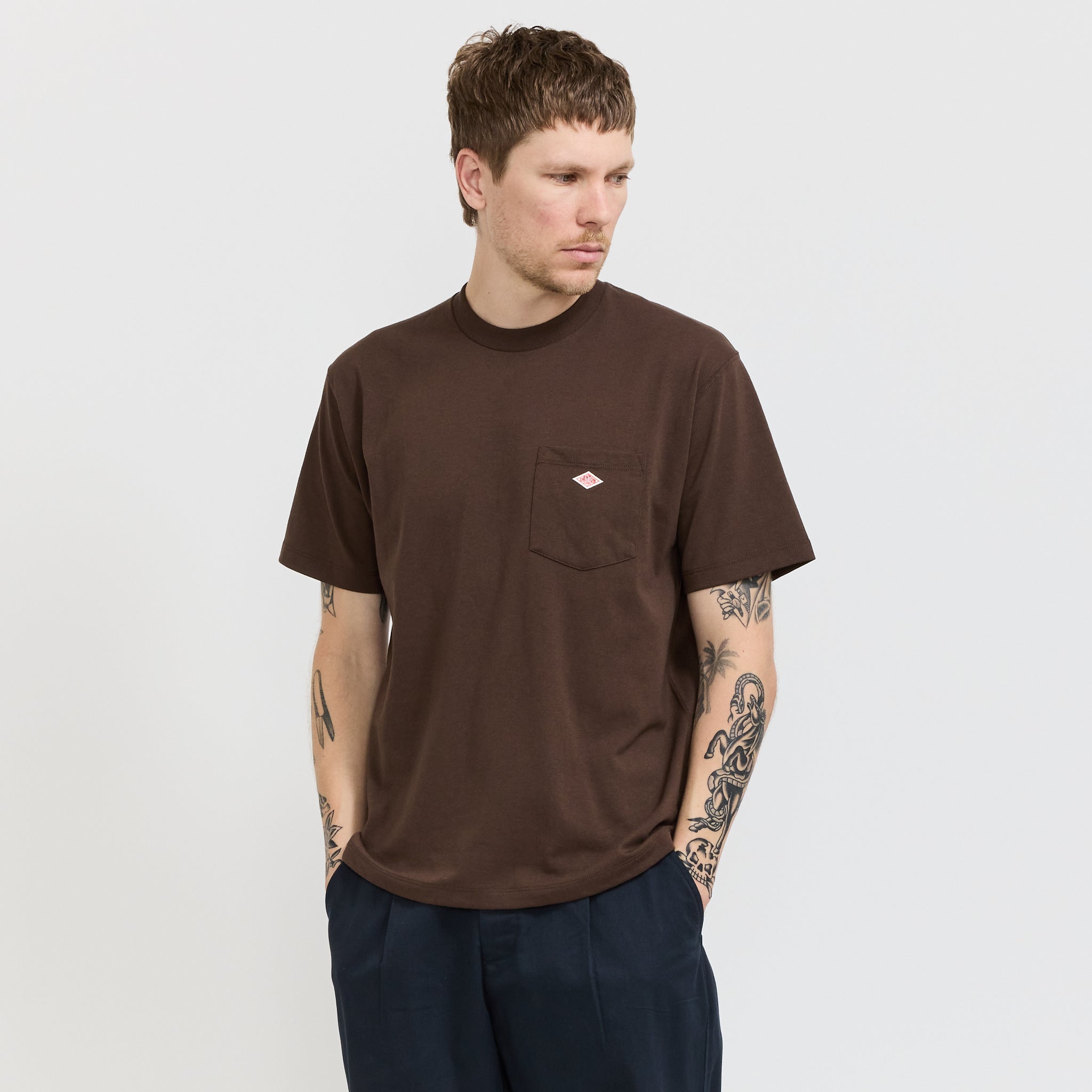 Danton | Pocket T-Shirt Dark Brown | Maplestore