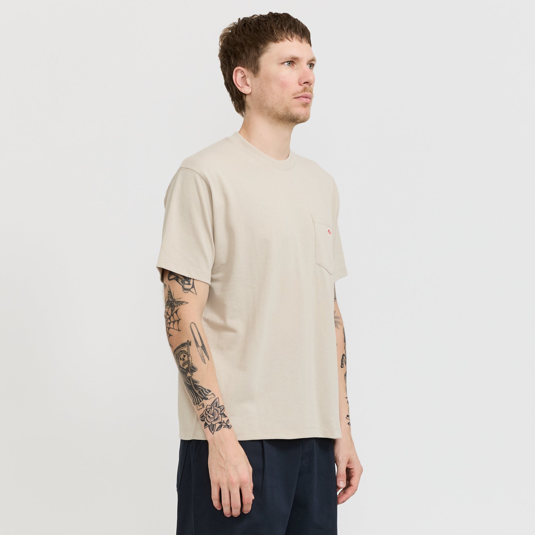 Danton | Pocket T-Shirt Greige | Maplestore