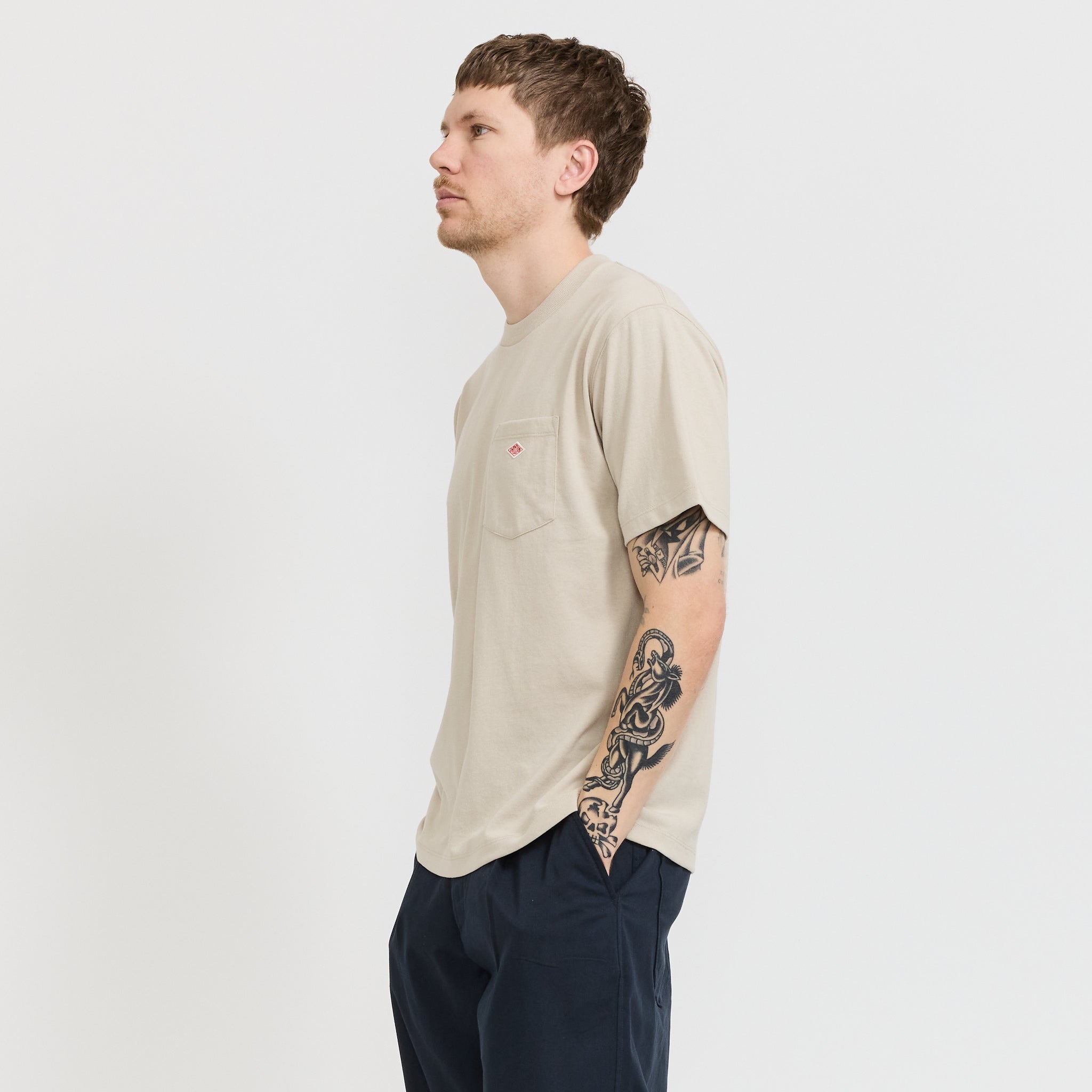 Danton | Pocket T-Shirt Greige | Maplestore