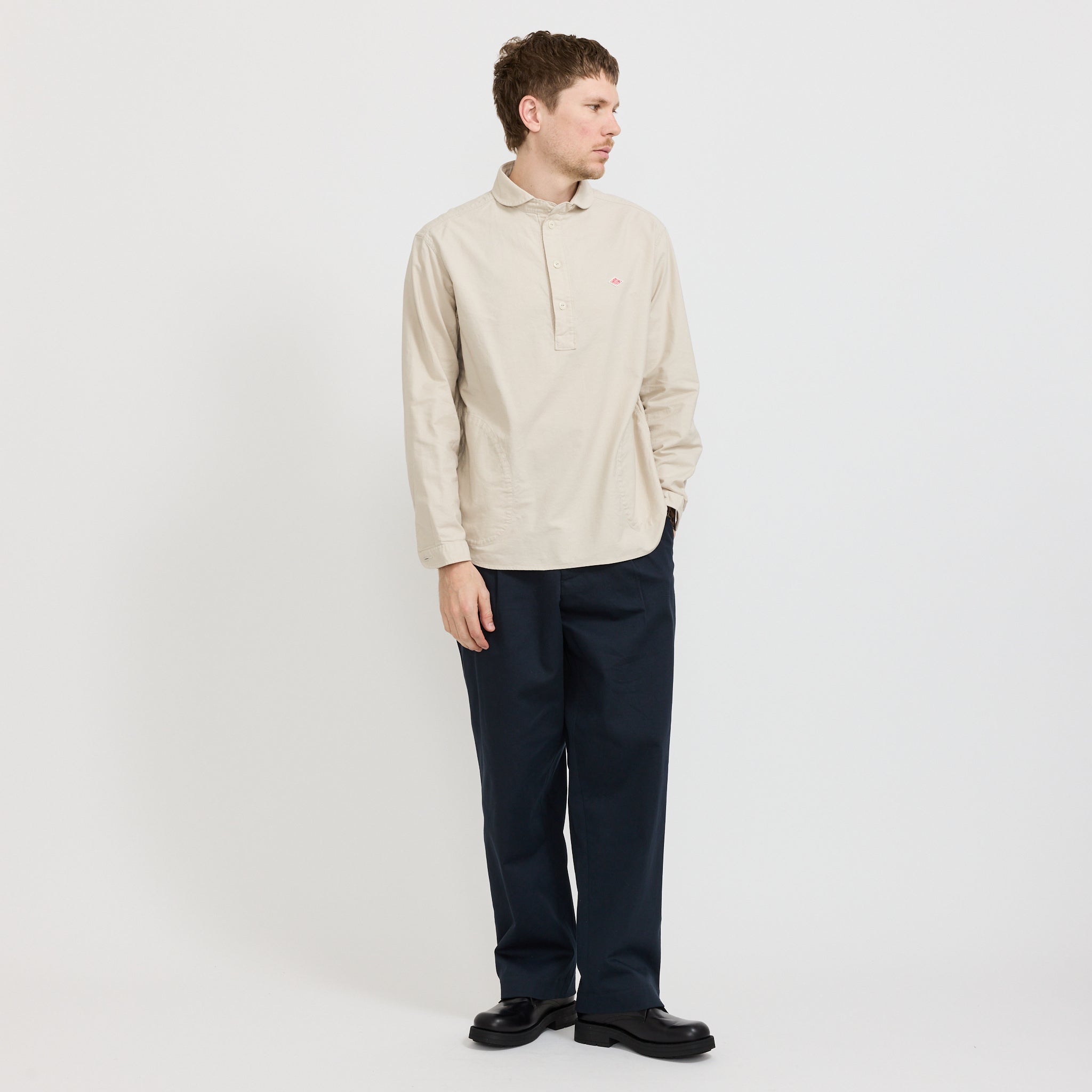 Danton | Round Collar P.O Shirt Oyster | Maplestore
