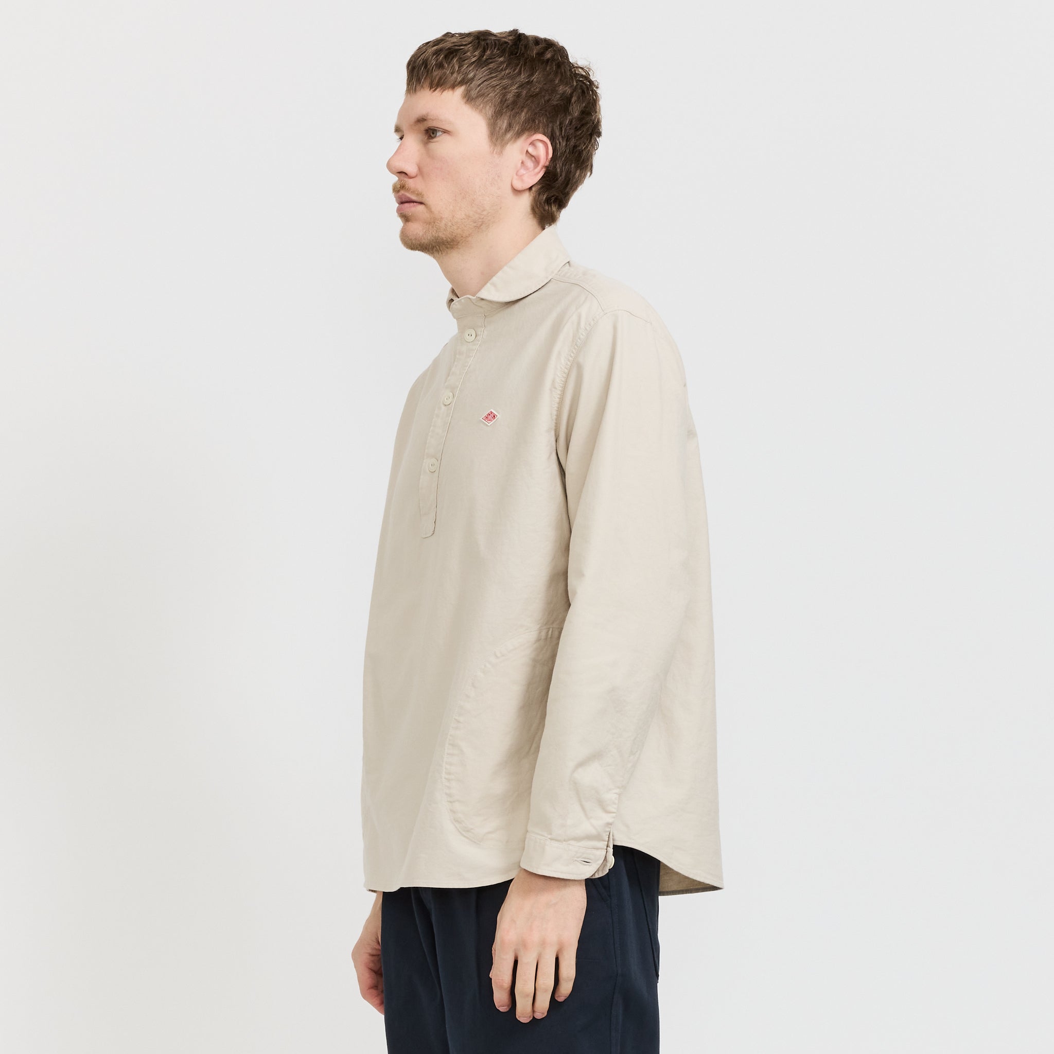Danton | Round Collar P.O Shirt Oyster | Maplestore