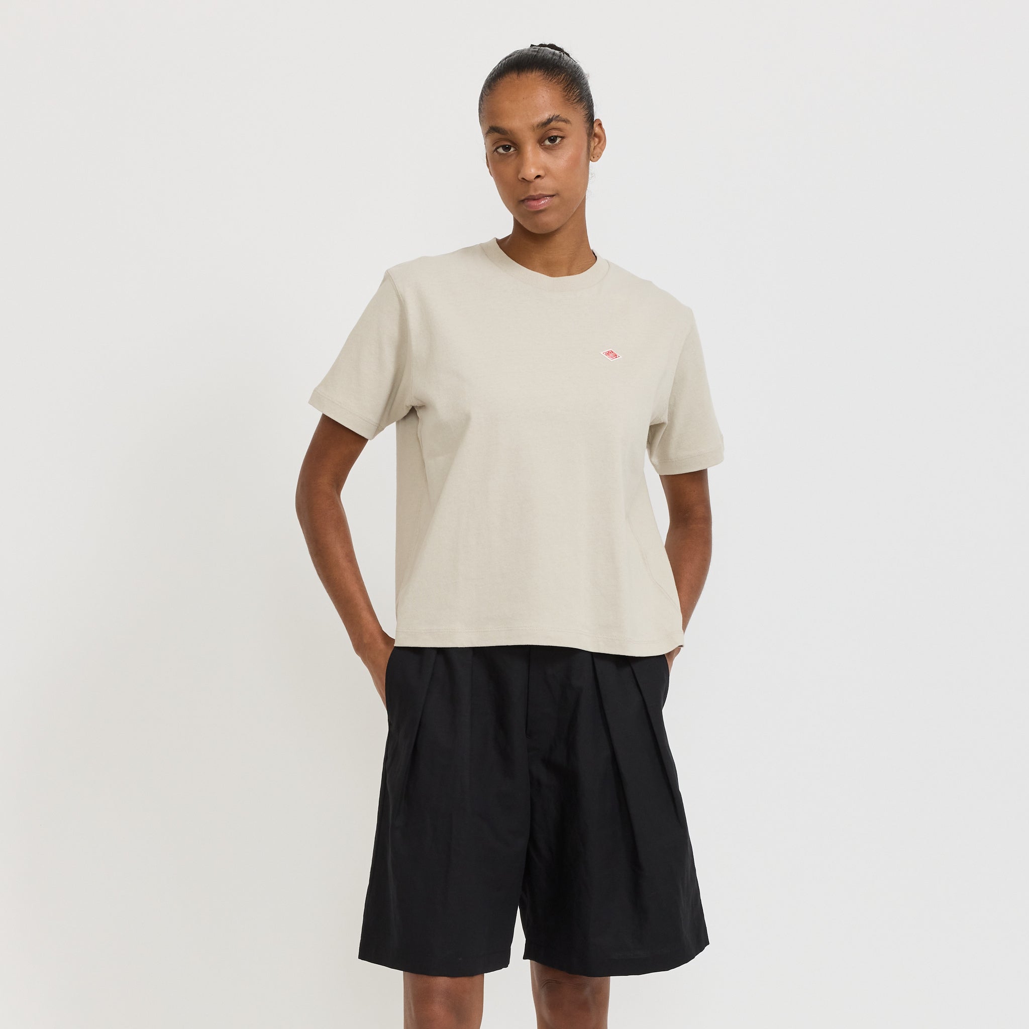 Danton | Womens Short T-Shirt Greige | Maplestore